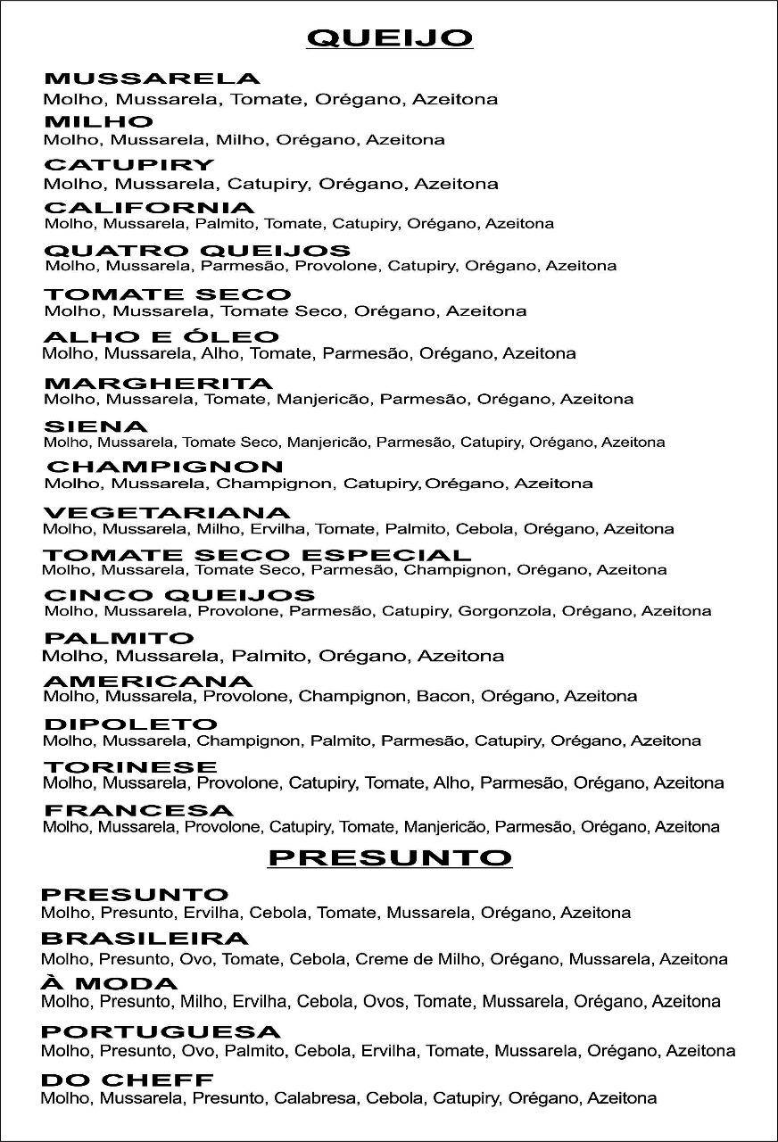 Disk Pizza Pasetto cardápio