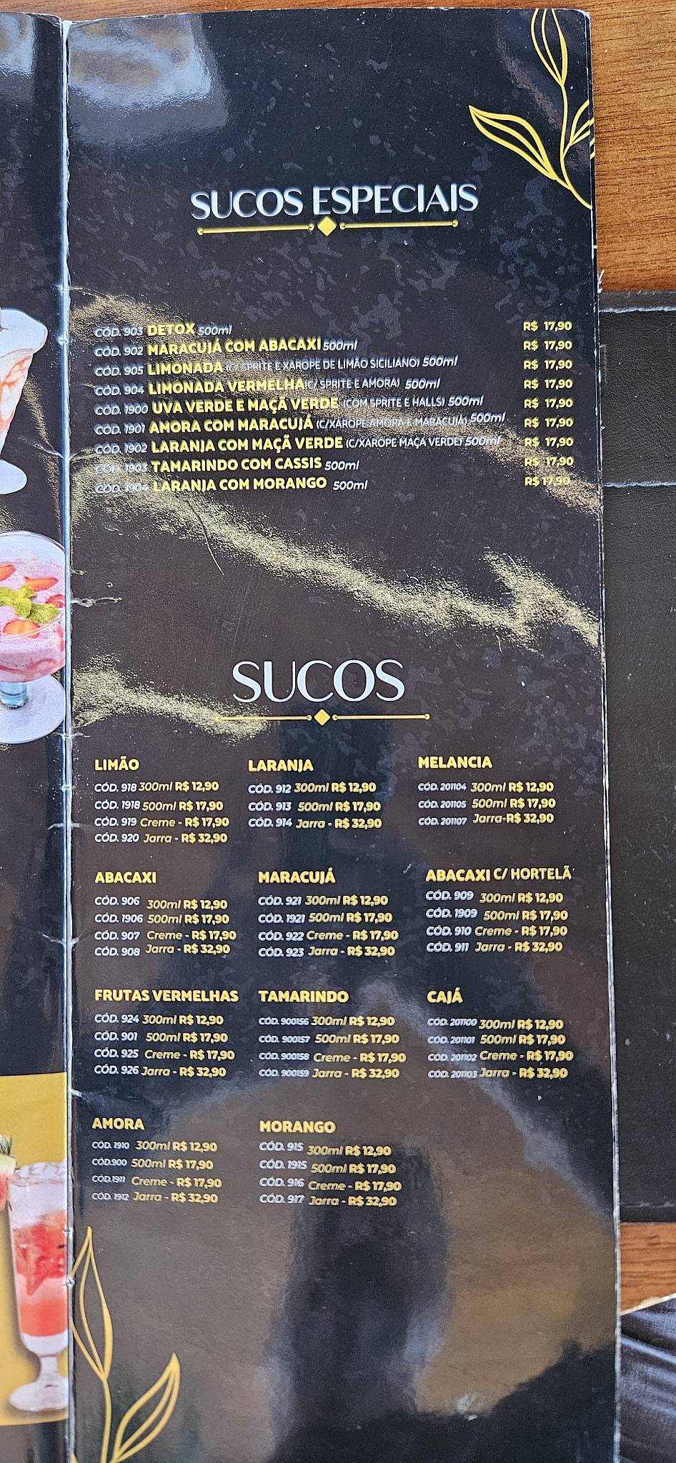 Dom ManJu Restaurante Bar - Gama cardápio