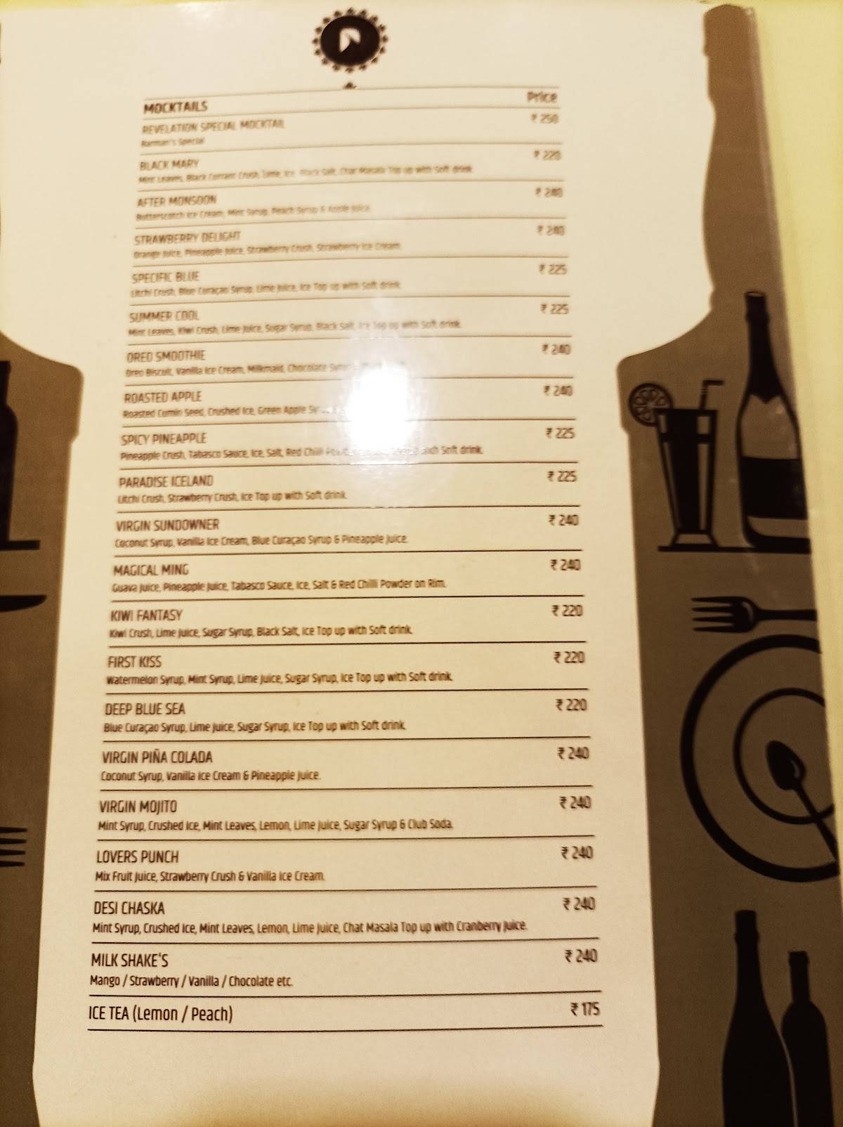 Dombivli Gymkhana - Revelation by Suruchi Caterers, Family Restaurant and Bar menu