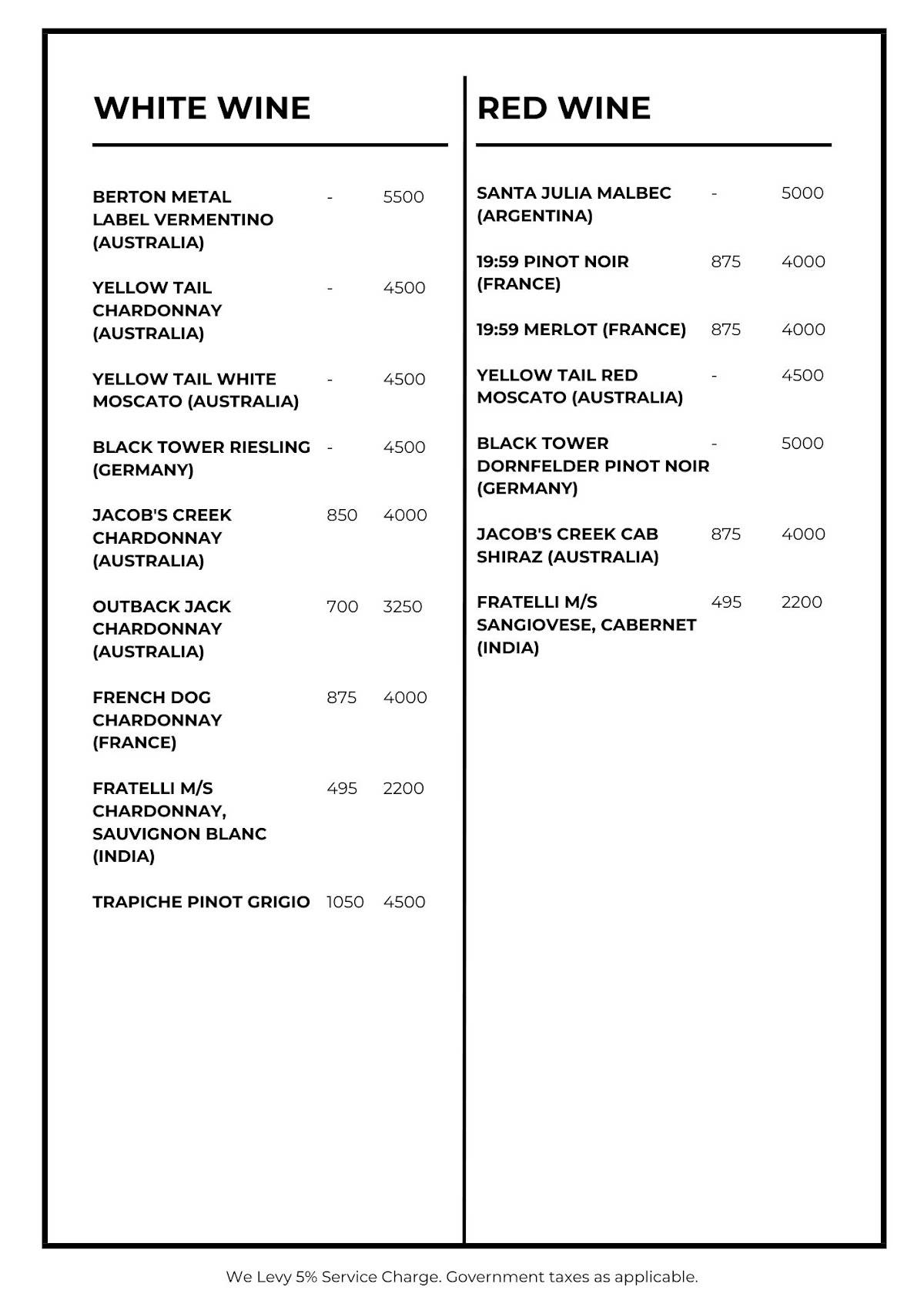 Donna Deli menu