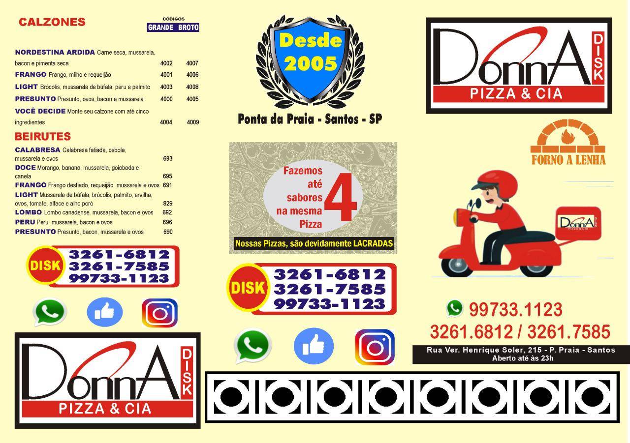 Pizzaria Donna Pizza Santos cardápio