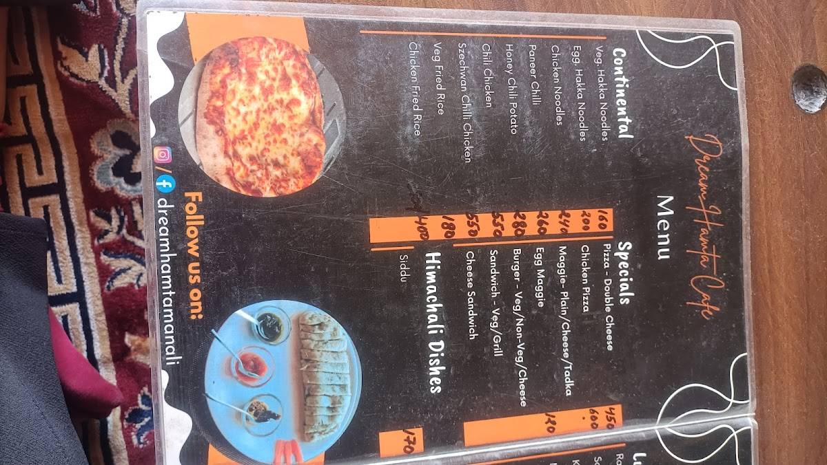 Dream Hamta Cafe & glamps menu