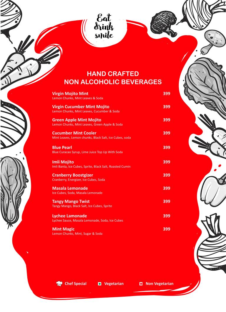 Drink and Dine by Terrace menu