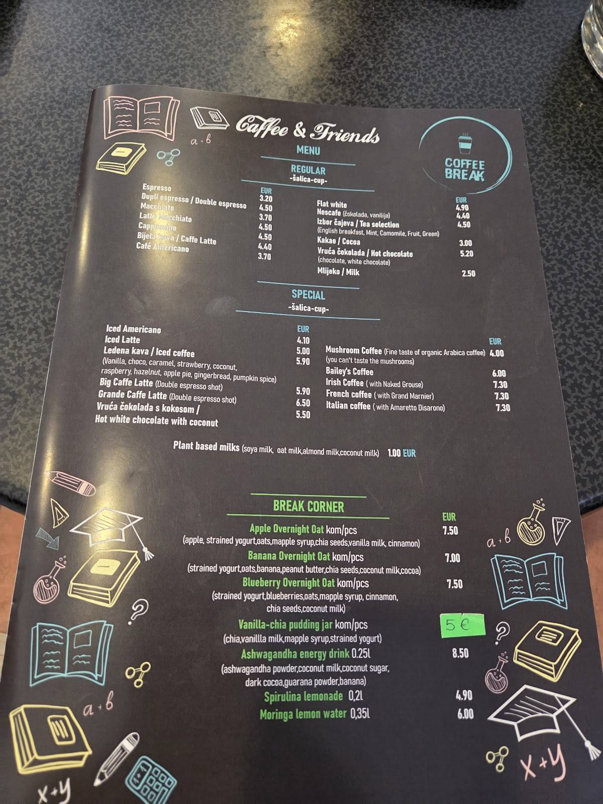 Menu di Coffee Break Dubrovnik 