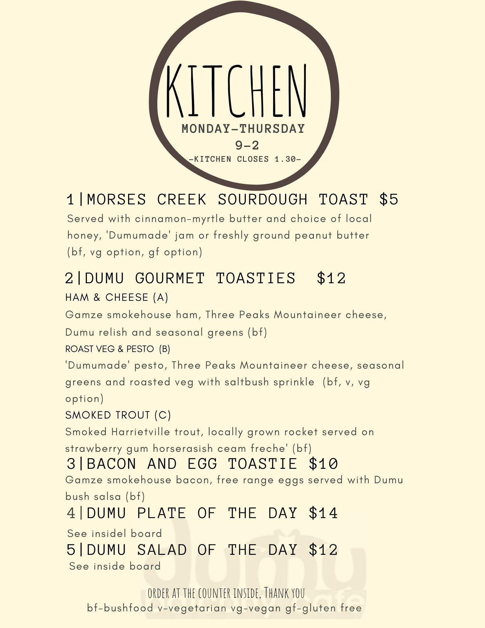 Menu at Dumu Balcony Cafe, Bright