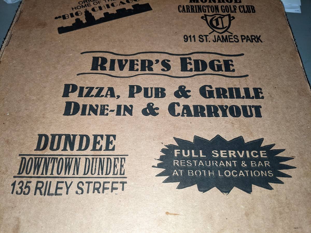 Menu at River's Edge Pizza Pub & Grill, Dundee