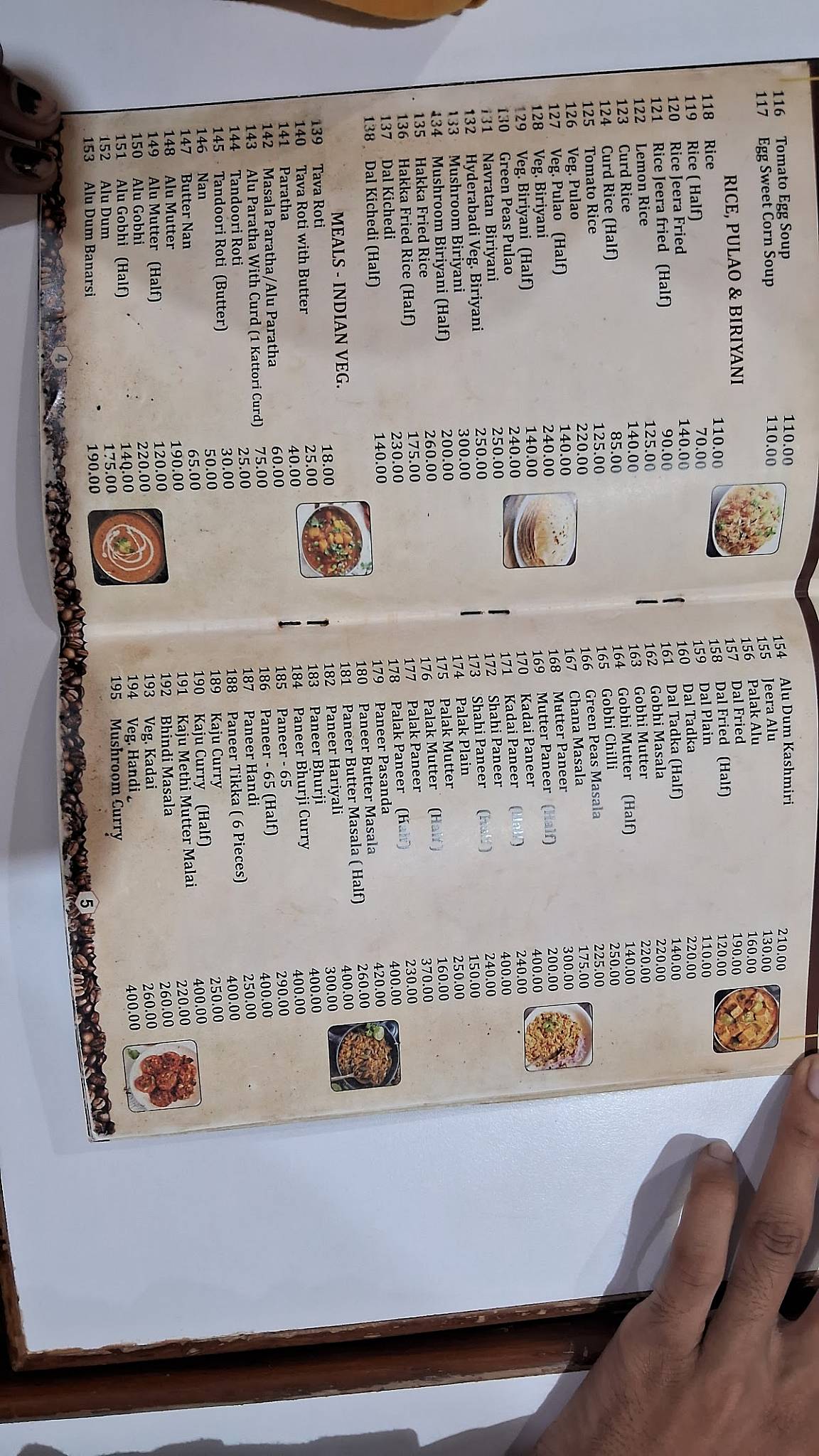 Indian Coffee House menu