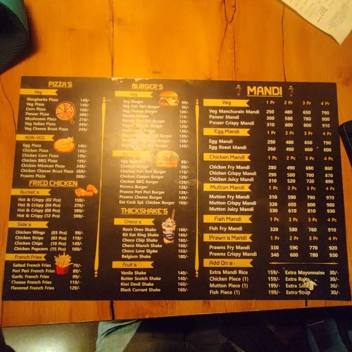 EAT COCK resto & JAIL mandi menu