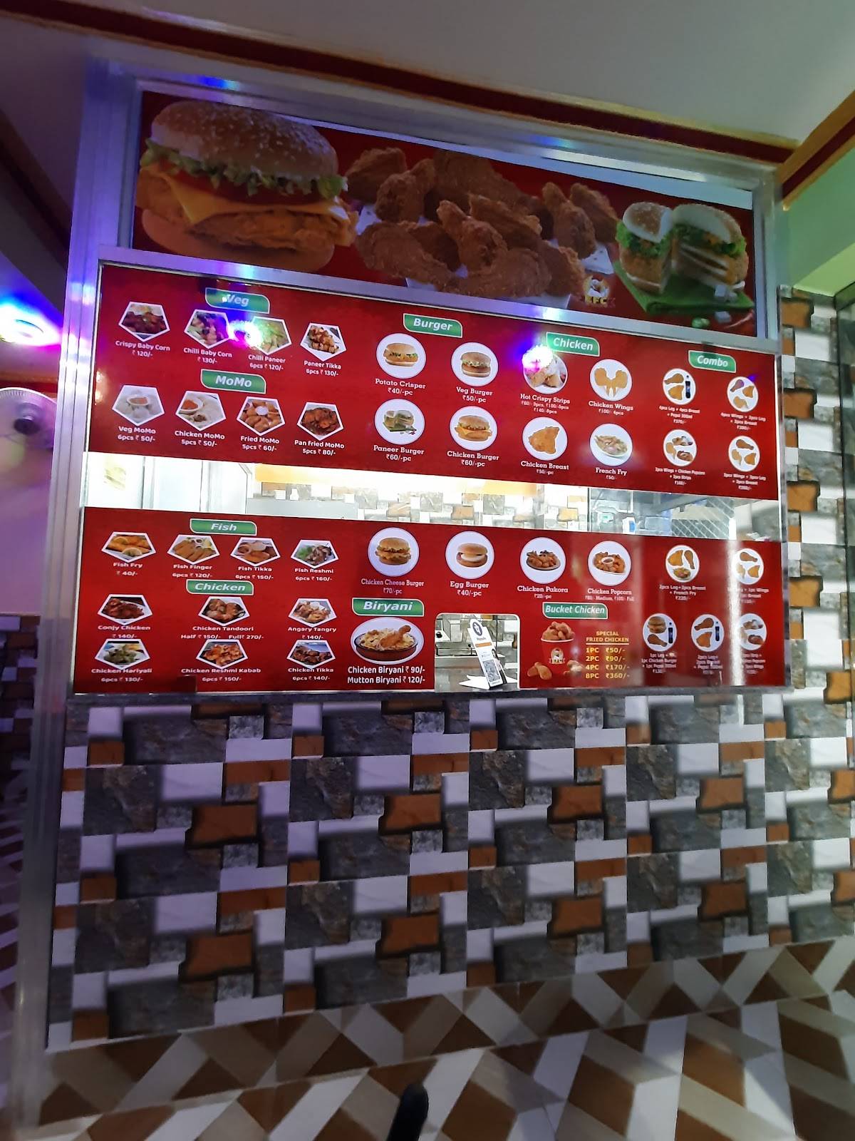 EFC and Restaurant menu