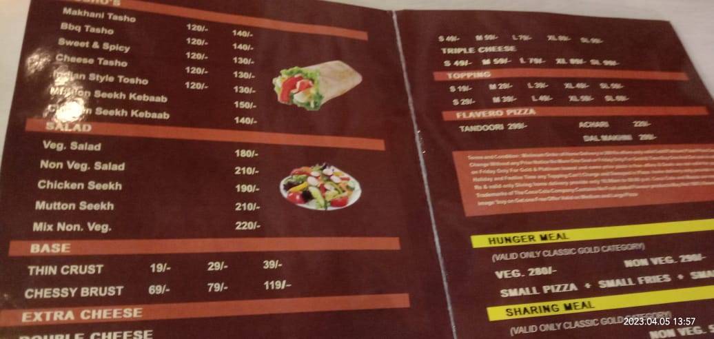 ENDLESS PIZZA menu