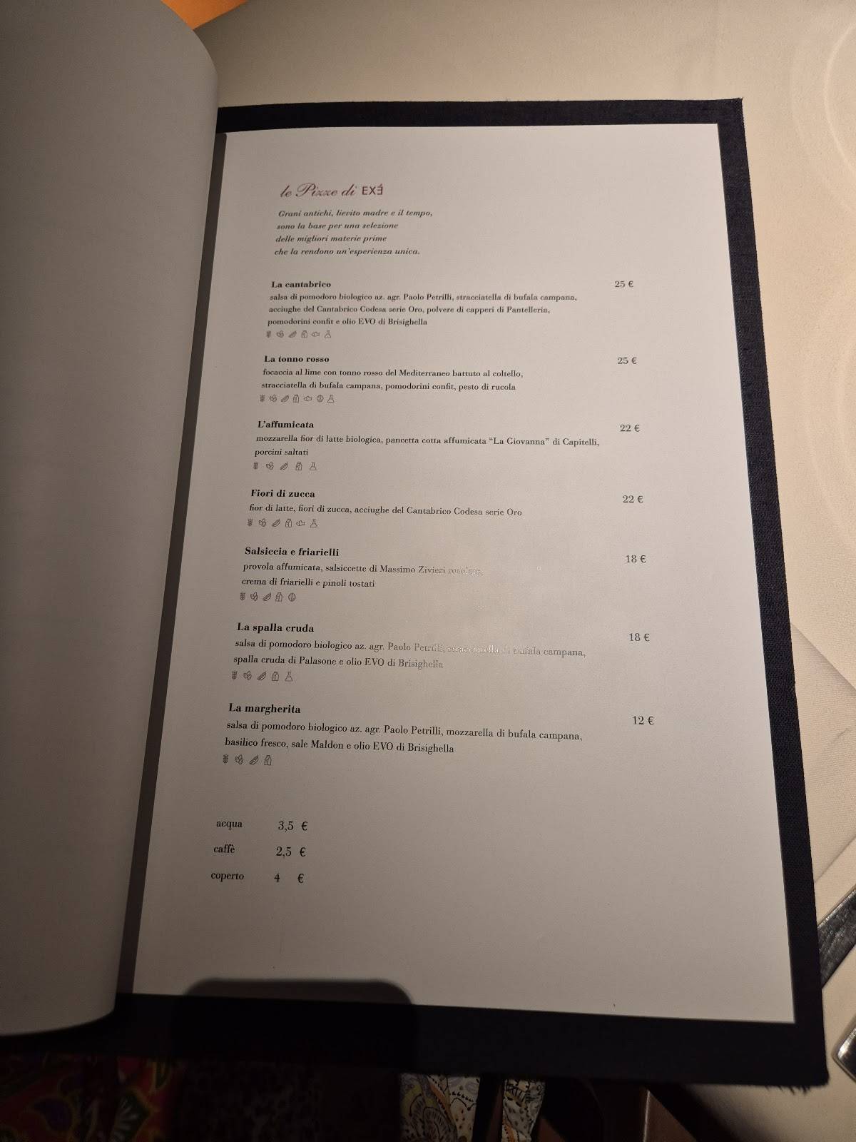 Menu di EXÉ Restaurant 