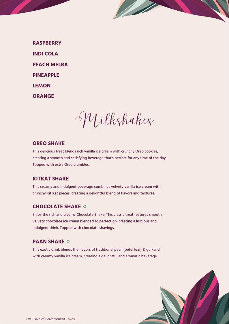 Earth Houz - Pure Vegetarian menu