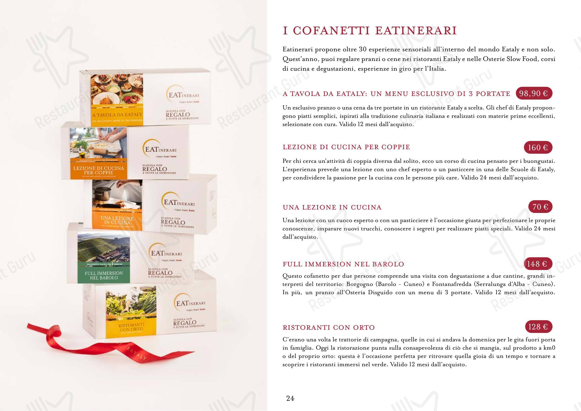 Menu di Eataly Torino Lingotto - Menu bar
