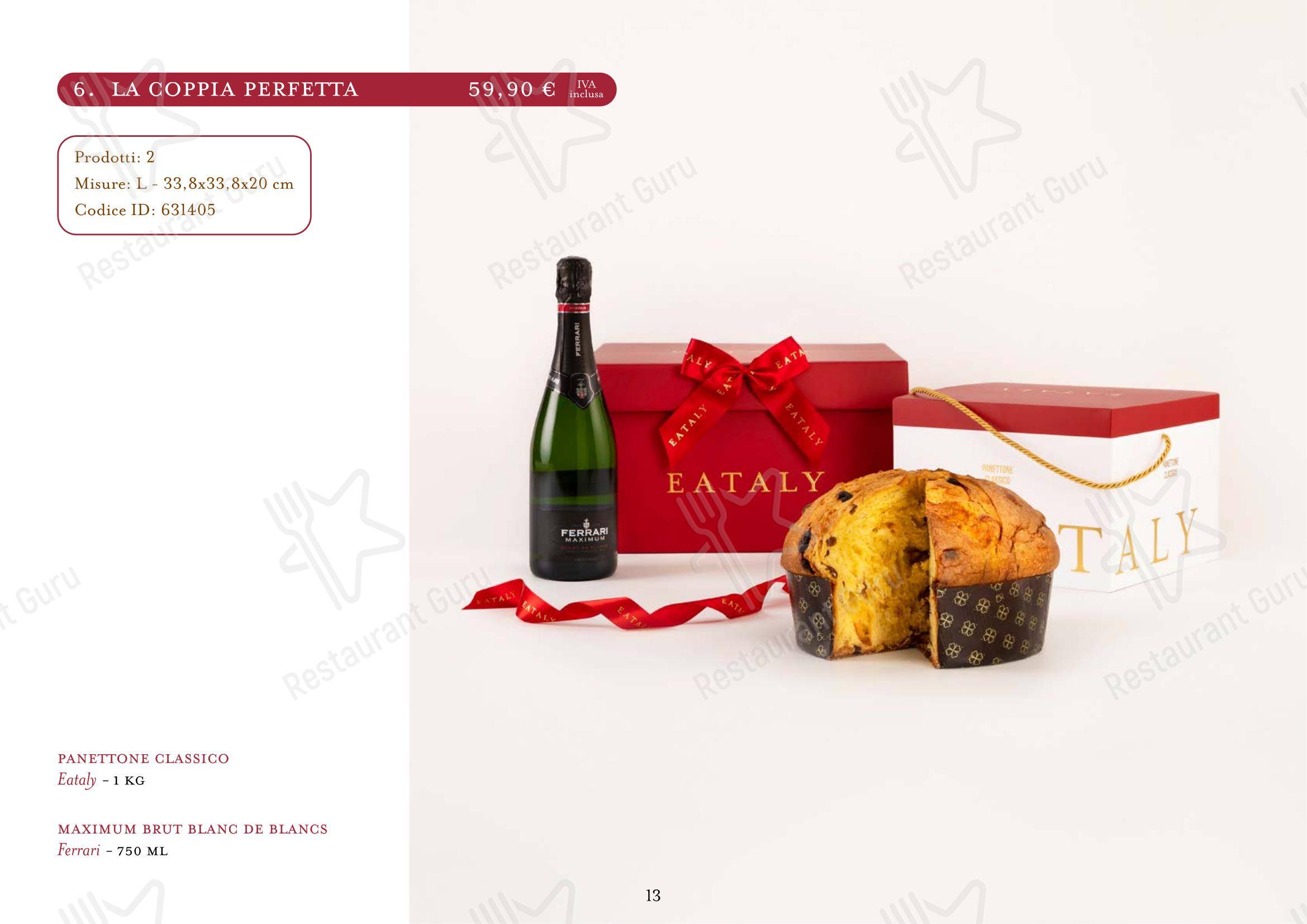 Menu bar per Eataly Torino Lingotto ristorante