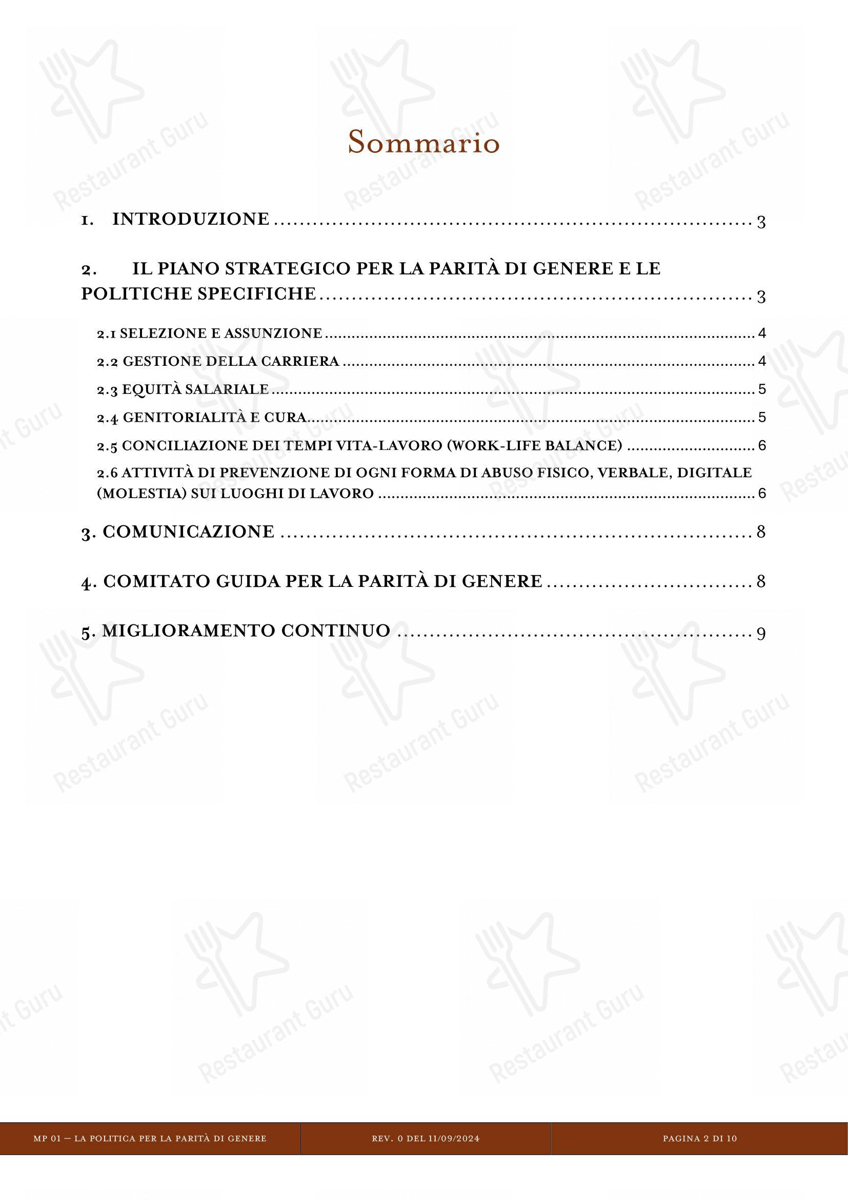 Menu di Eataly Torino Lingotto - 菜单