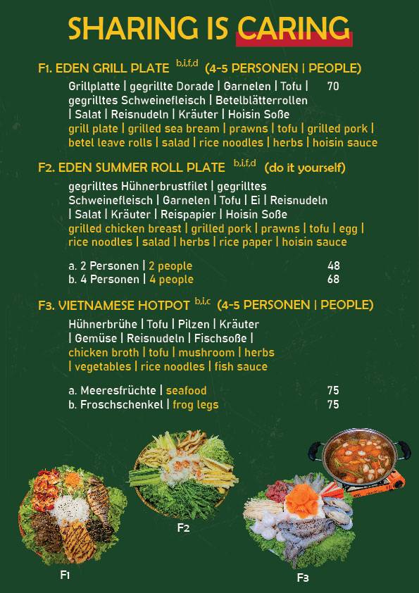 Menu de Eden