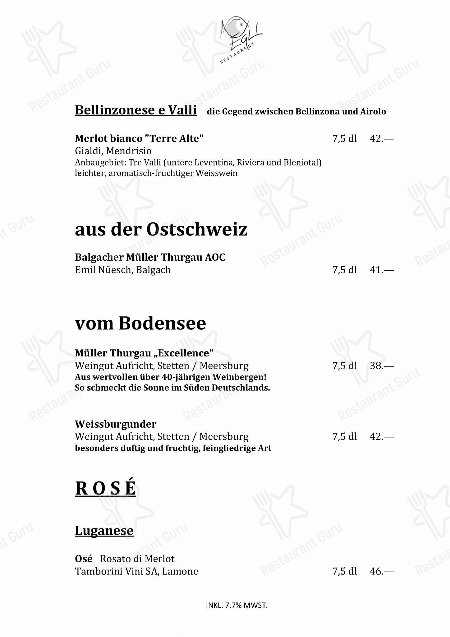 Restaurant Egli in Gossau - Boronia Catering Menu Pack