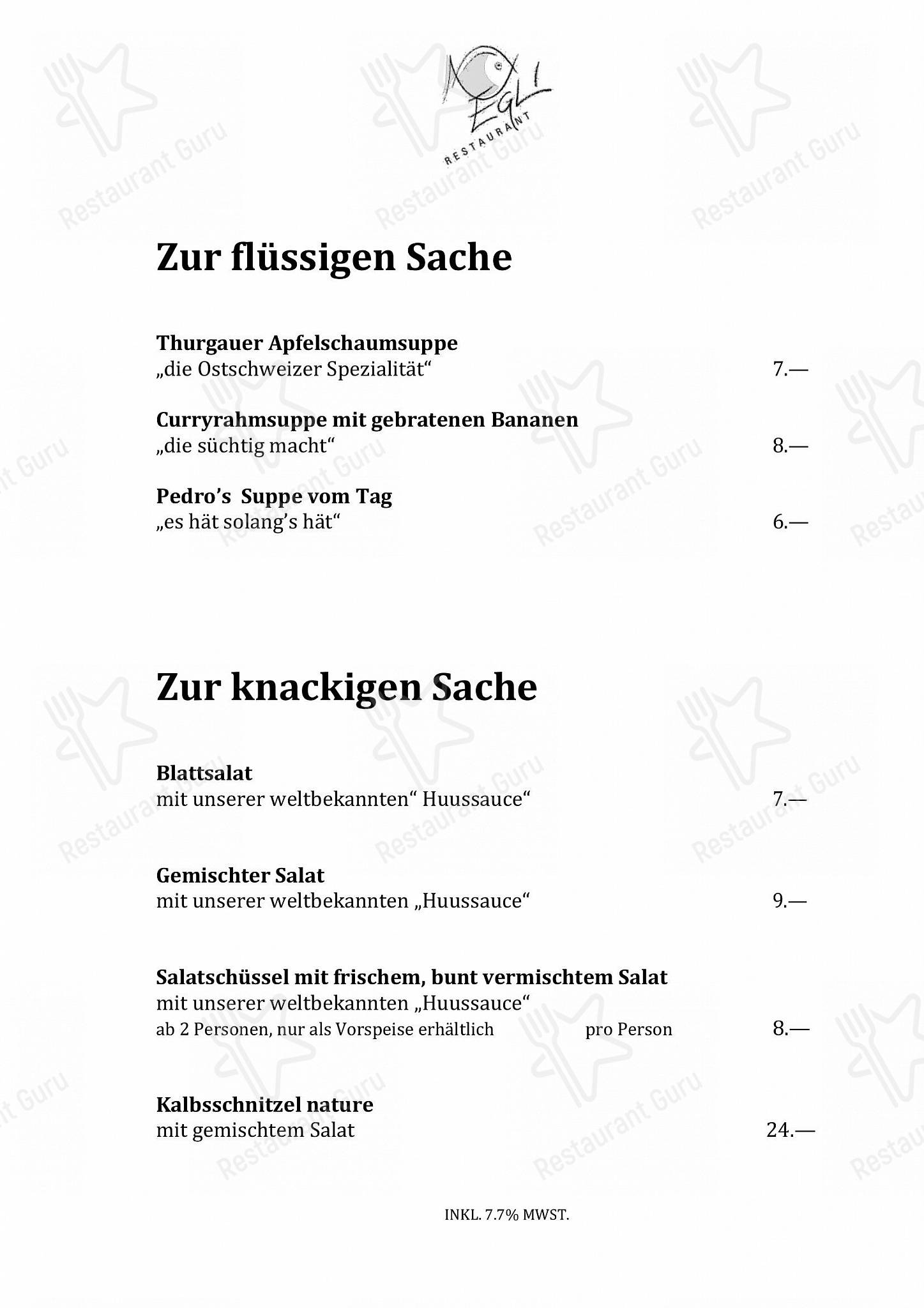 Boronia Catering Menu Pack per Restaurant Egli in Gossau