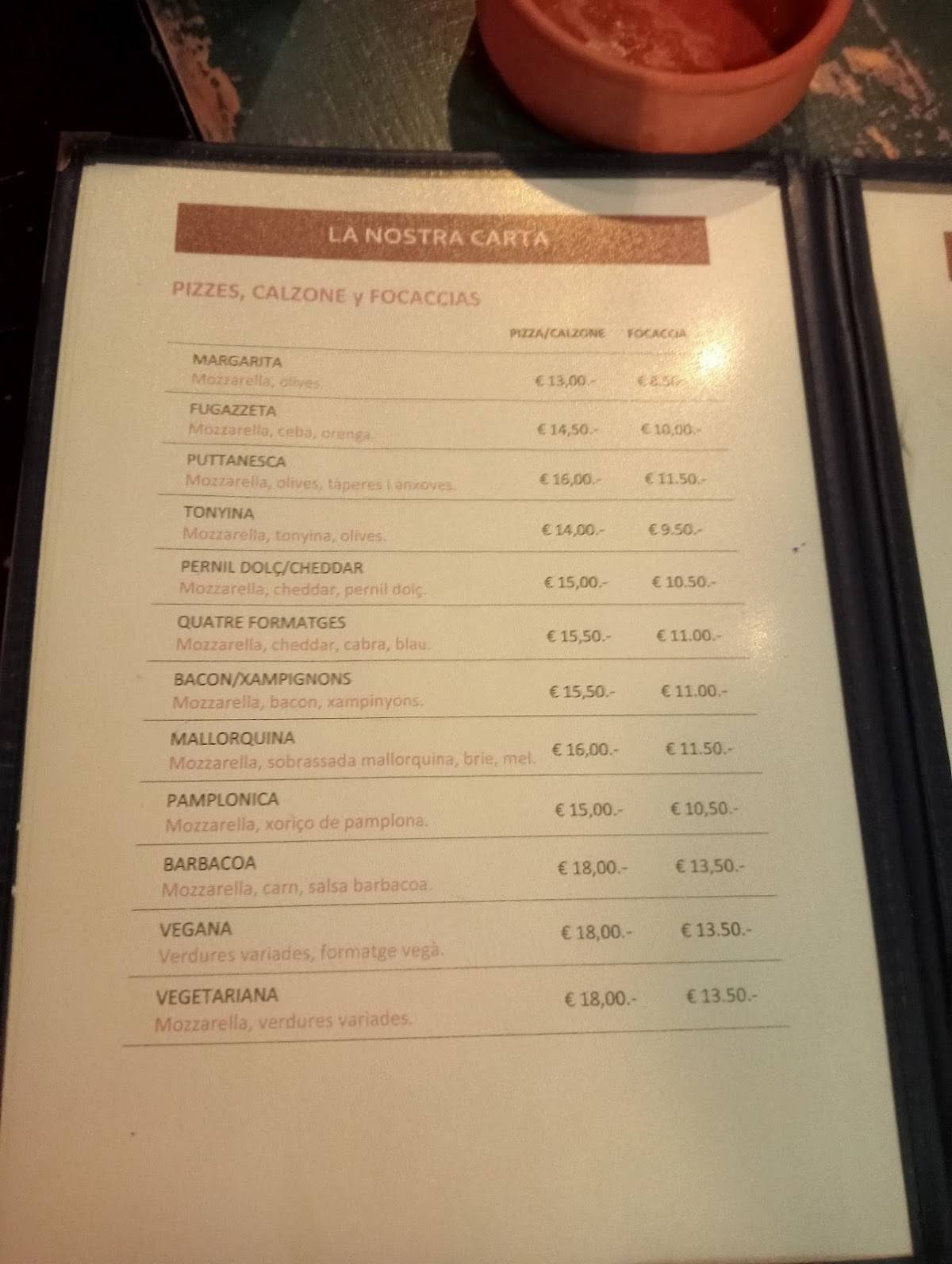 Menu de El Raval
