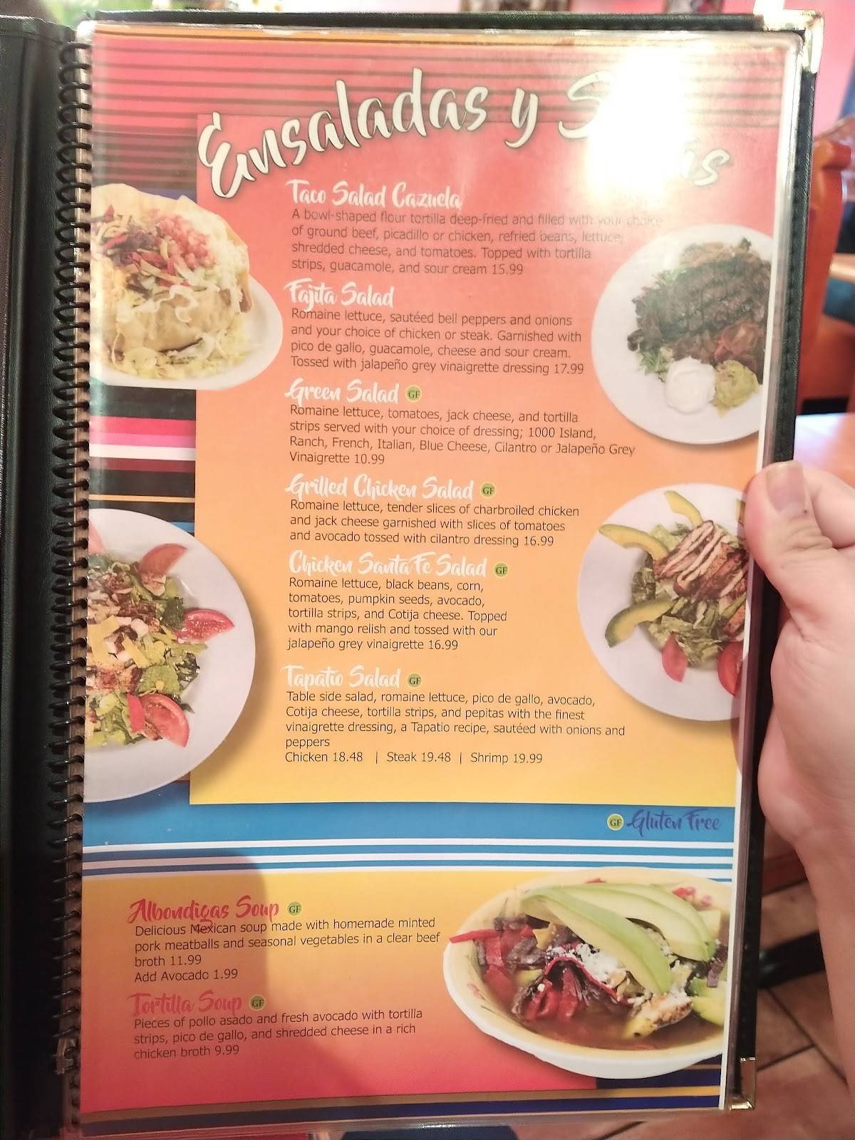 Menu at El Tapatio Mexican Restaurant, Citrus Heights