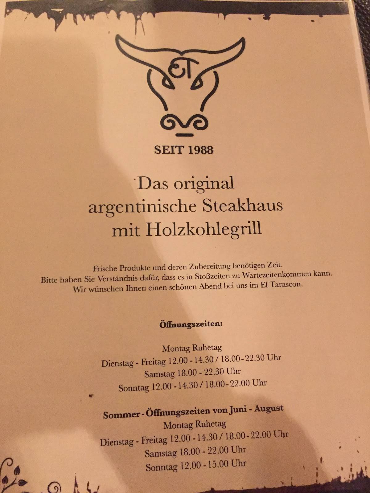 Speisekarte von El Tarascon steakhaus, Bonn