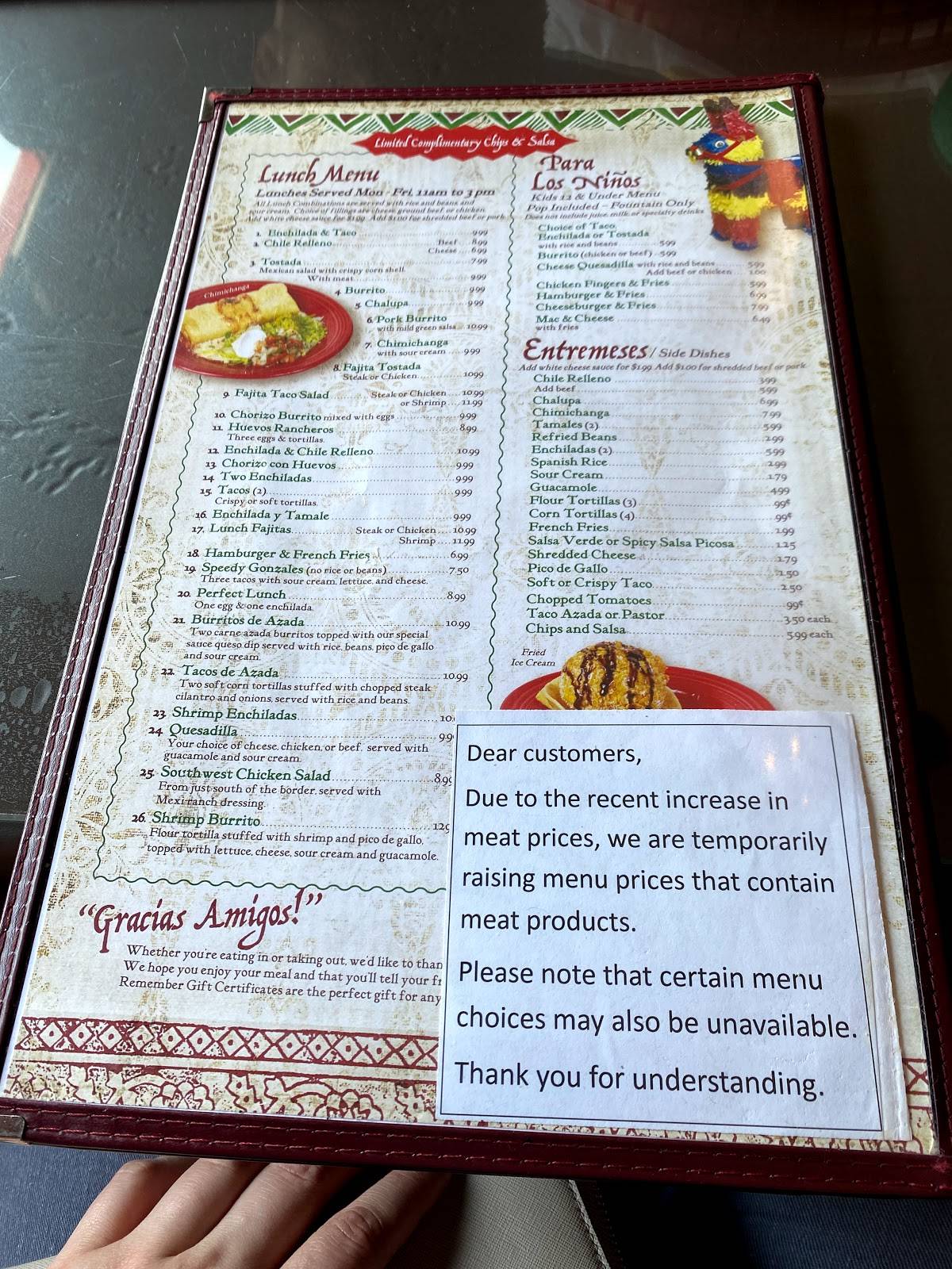 Menu at El Tequila Mexican Restaurant, Faribault