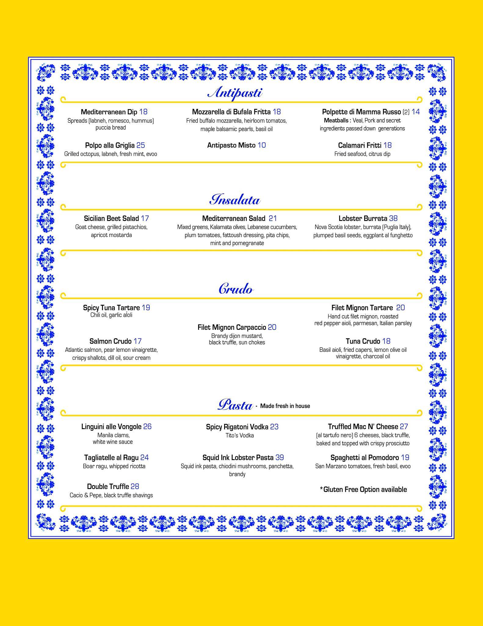 Menu de Elefanté