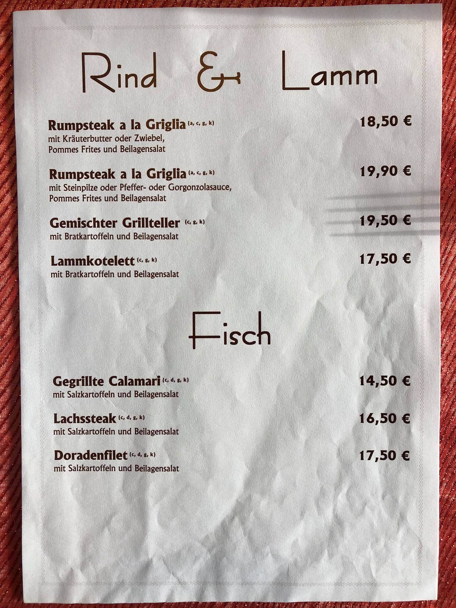 Menu de Eller Gaststätte / Gasthaus Eller