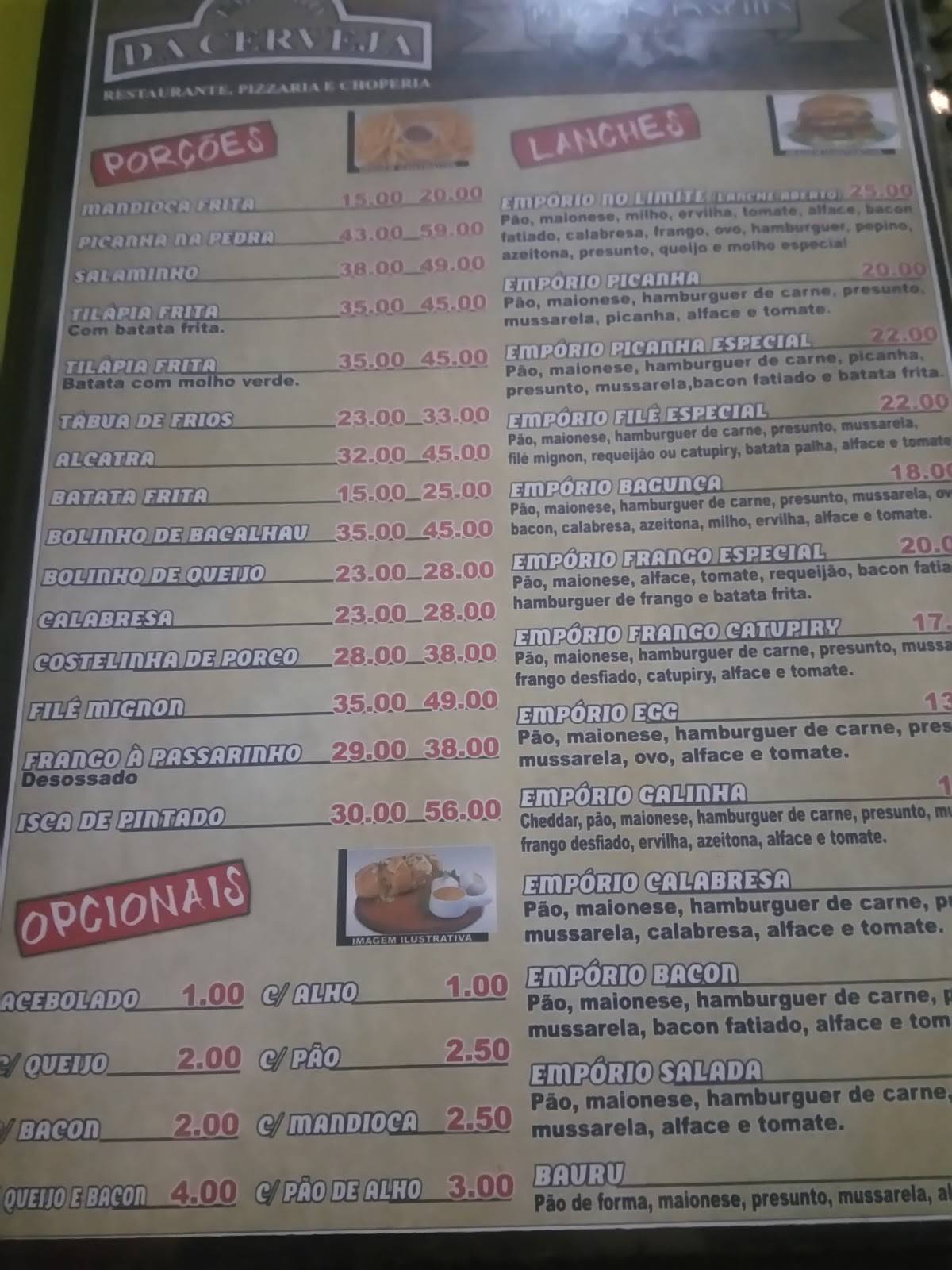 Empório Da Cerveja cardápio