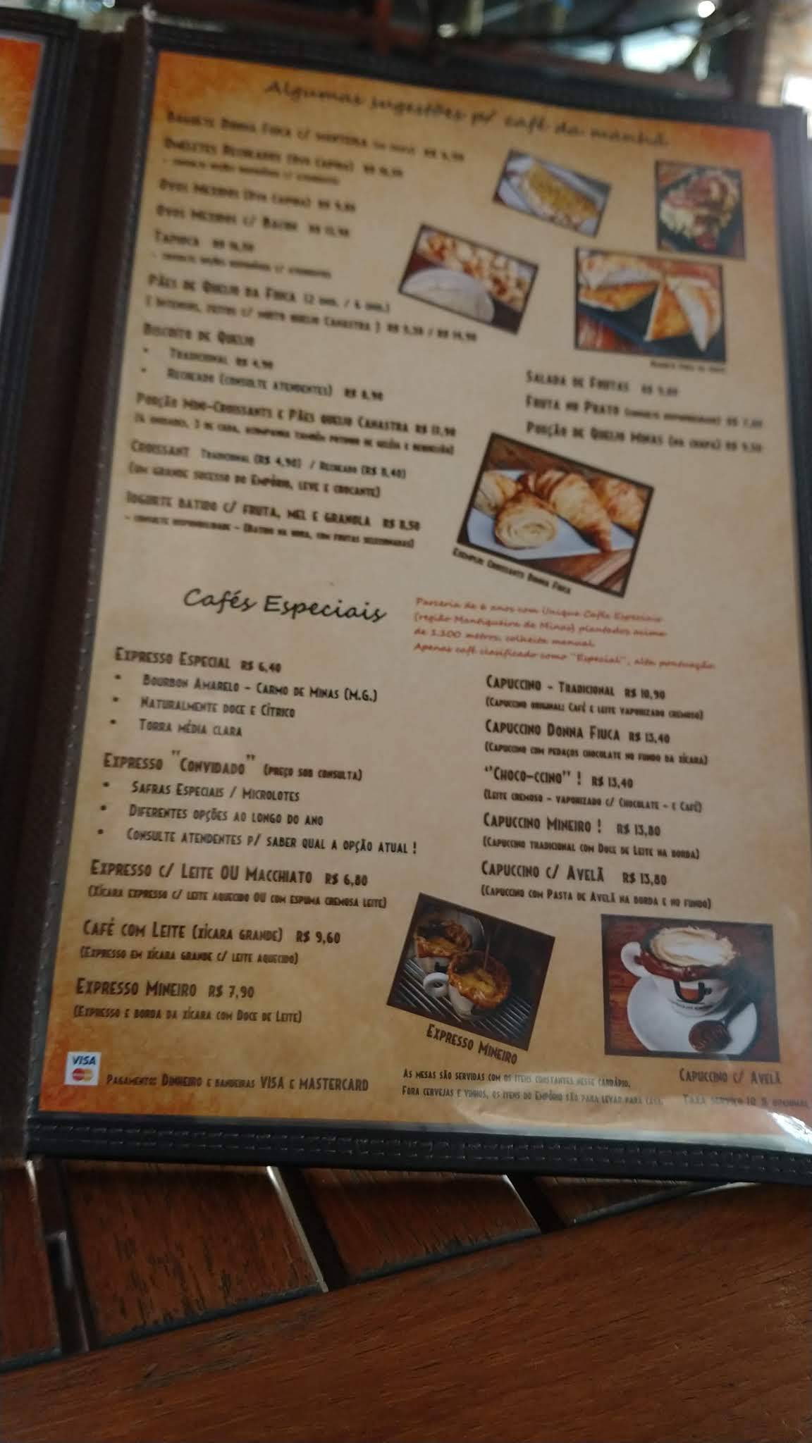 Empório Donna Fiuca cardápio