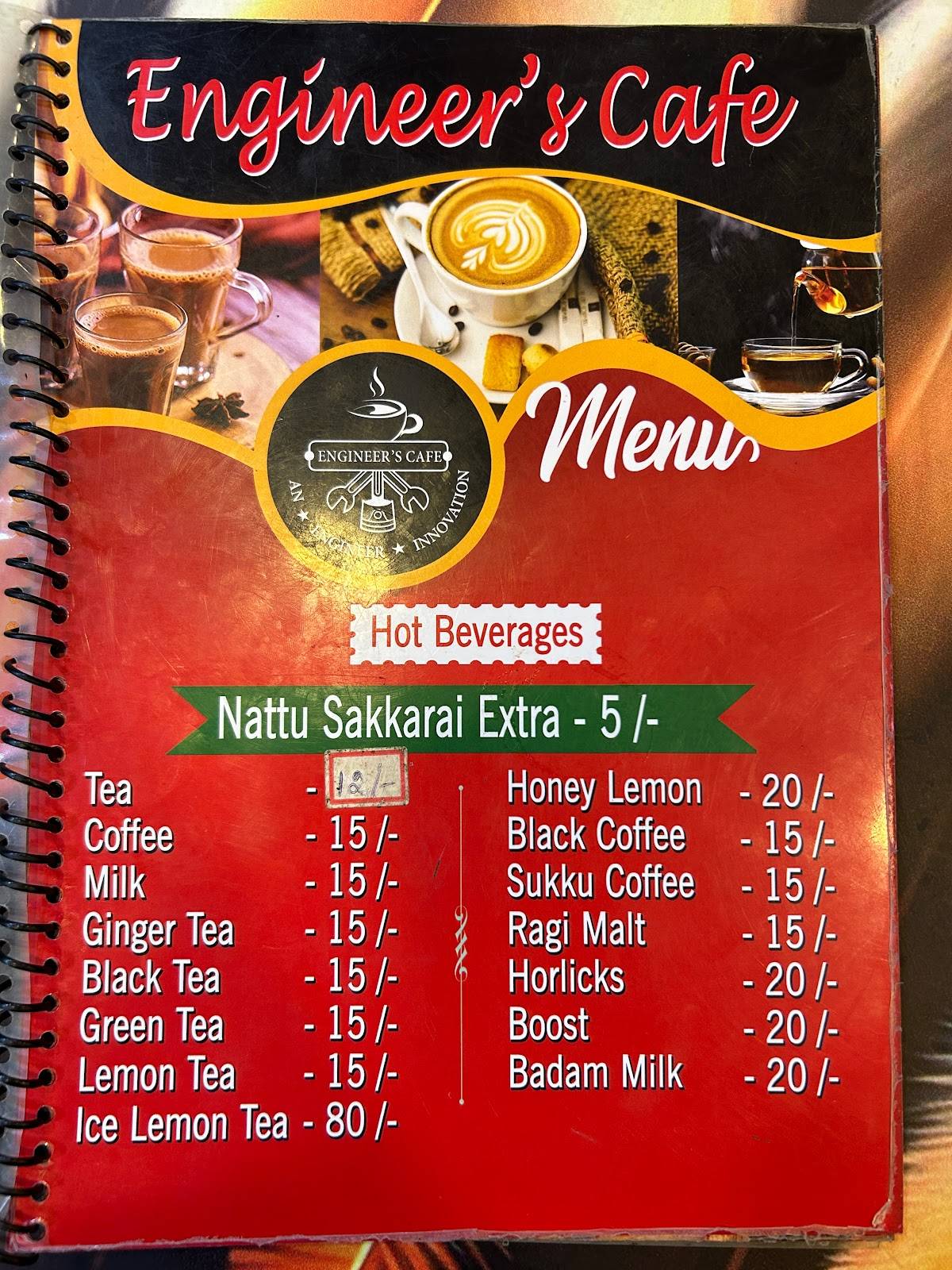 Engineer's Cafe (An engineer's Innovation) menu