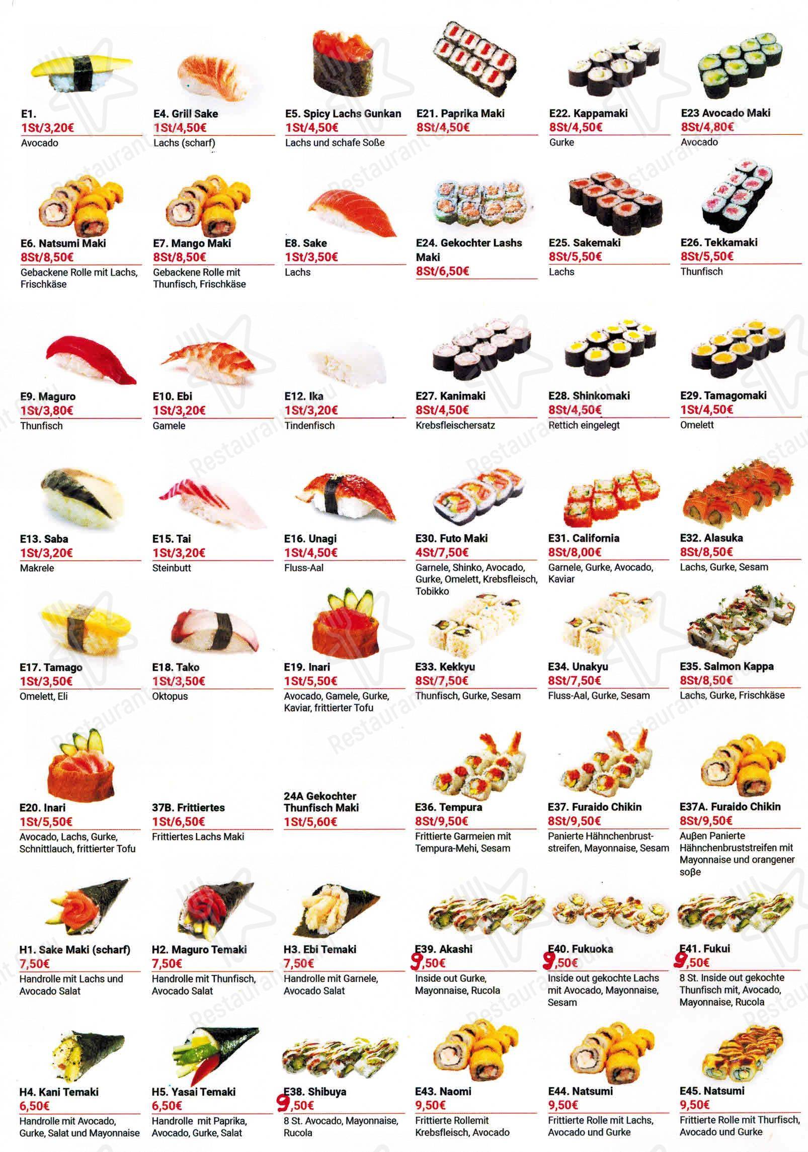 Menu pour Enjoy Sushi China-Thai Restaurant restaurant