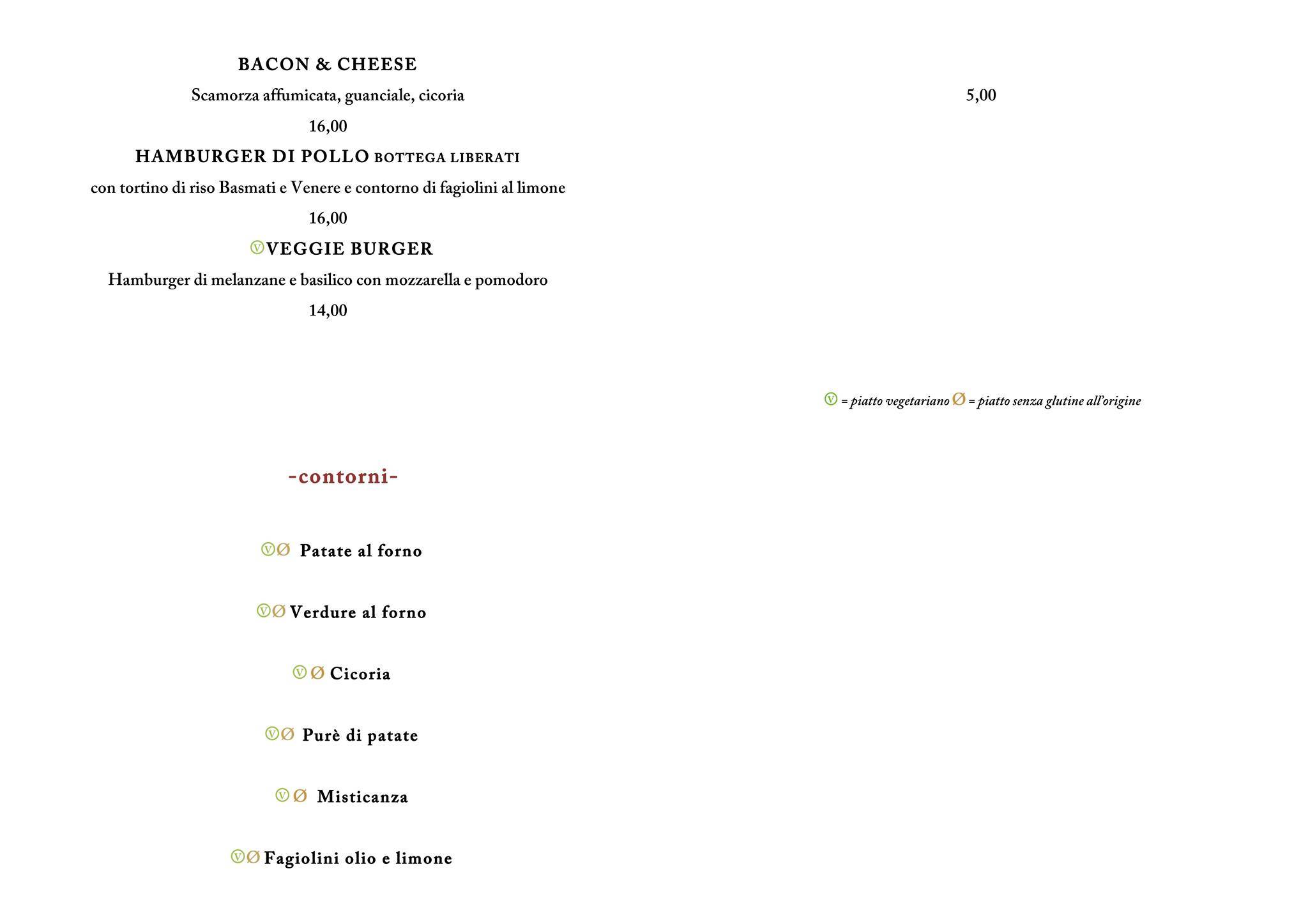 Menu di Enoteca Bulzoni 
