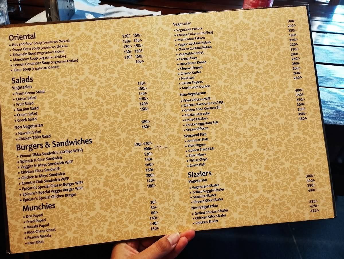 Epicure menu