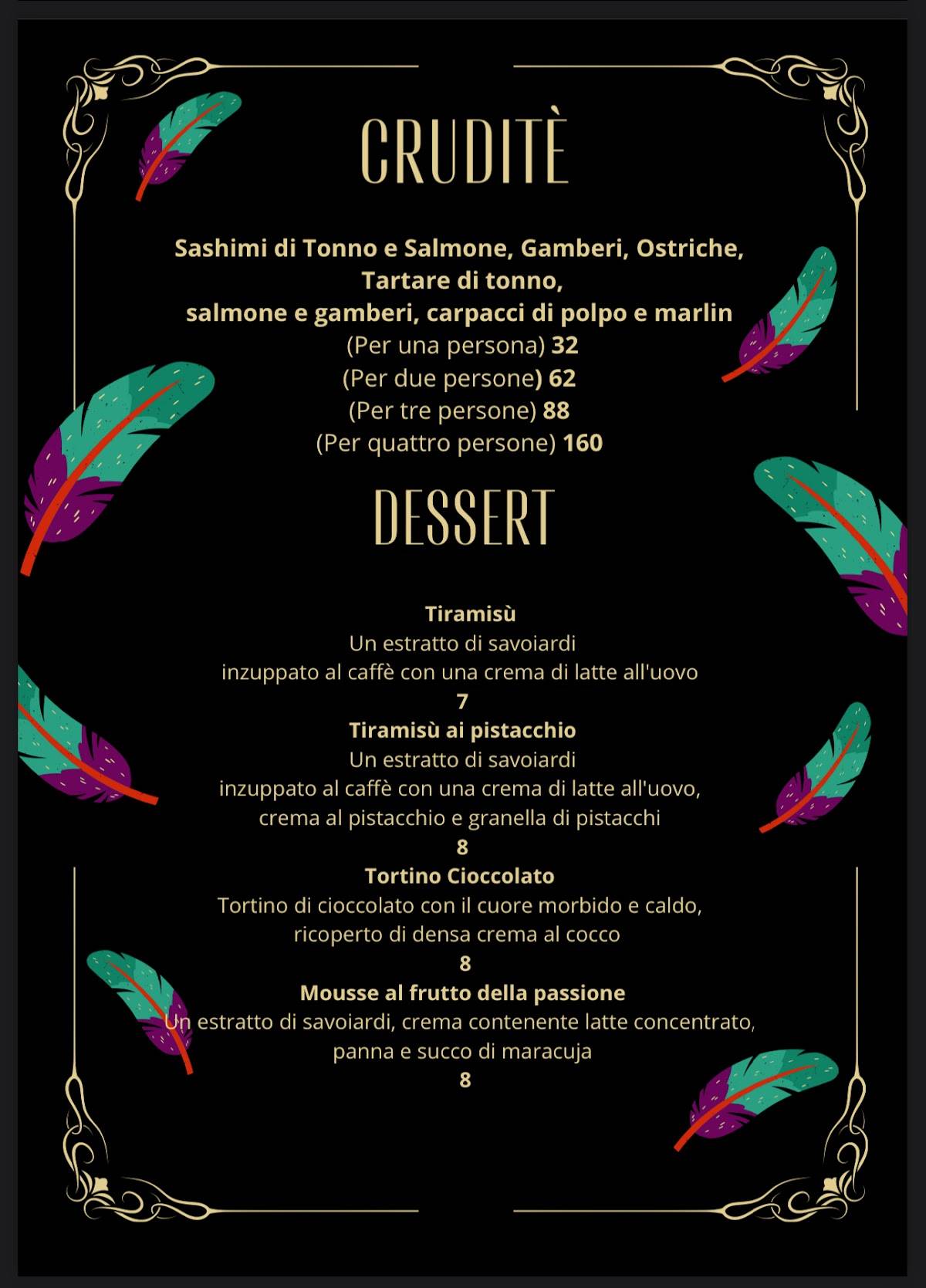 Menu di Esoticum 