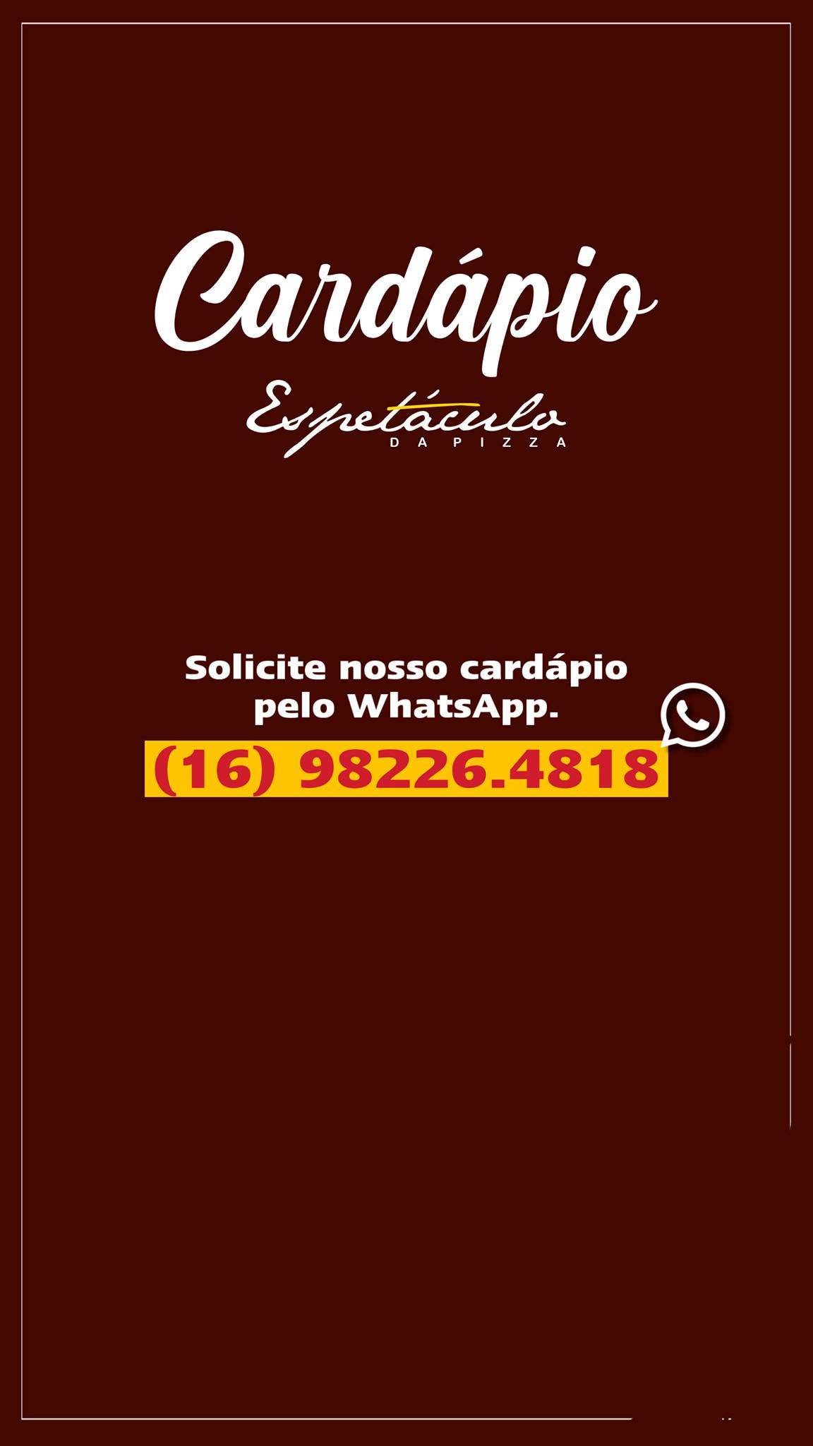Espetáculo da Pizza cardápio