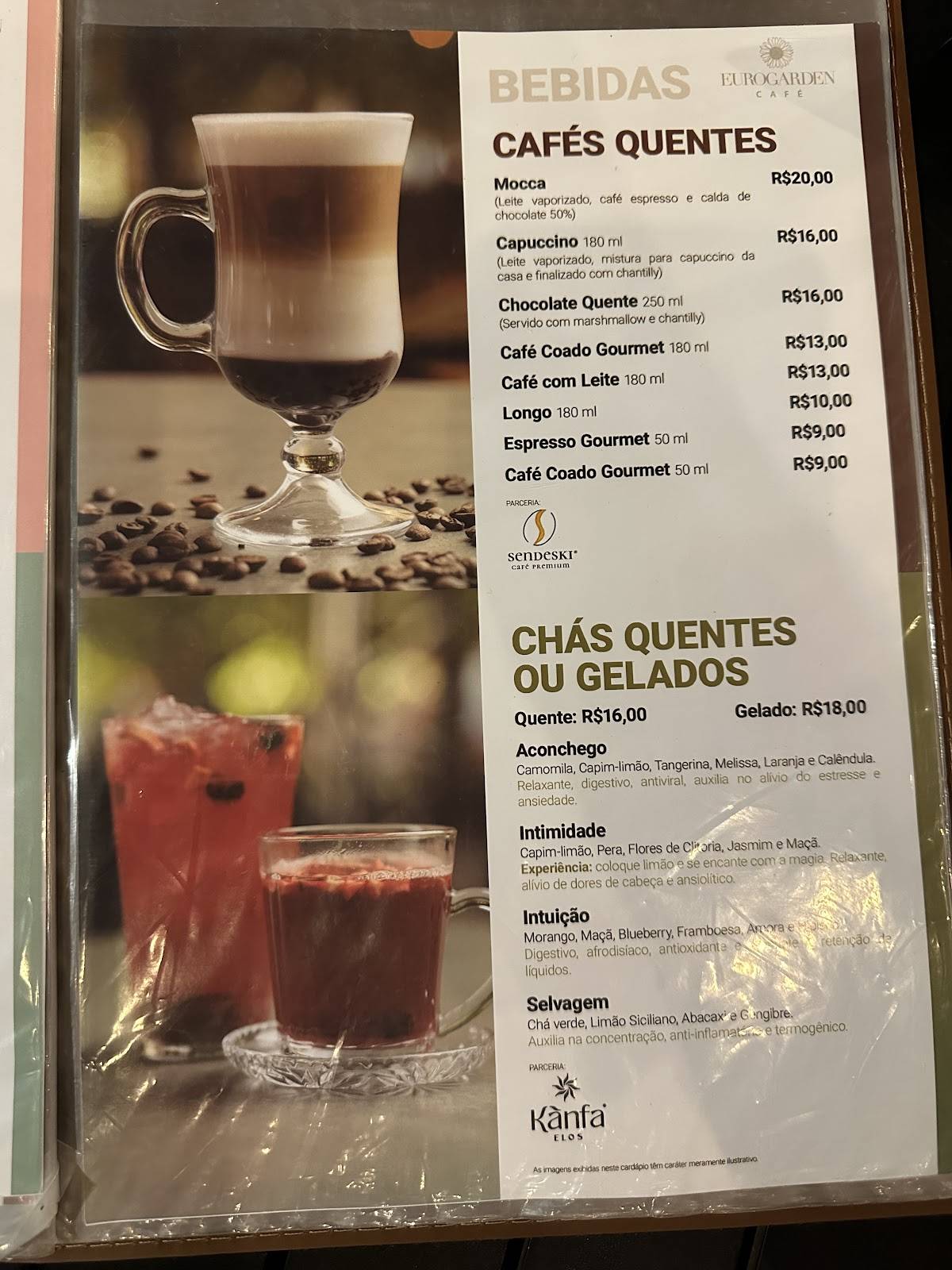 Eurogarden Café cardápio
