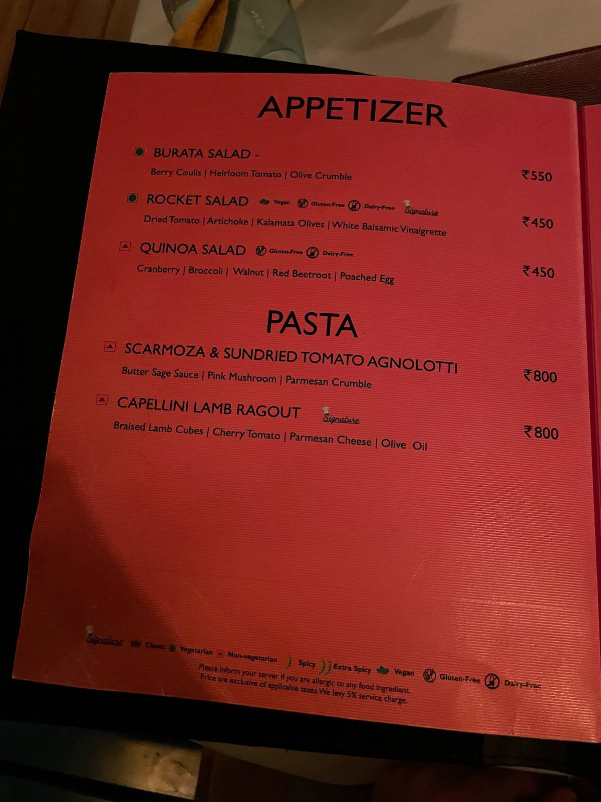 Europa 360 by Radisson Blu Bengaluru Outer Ring Road menu
