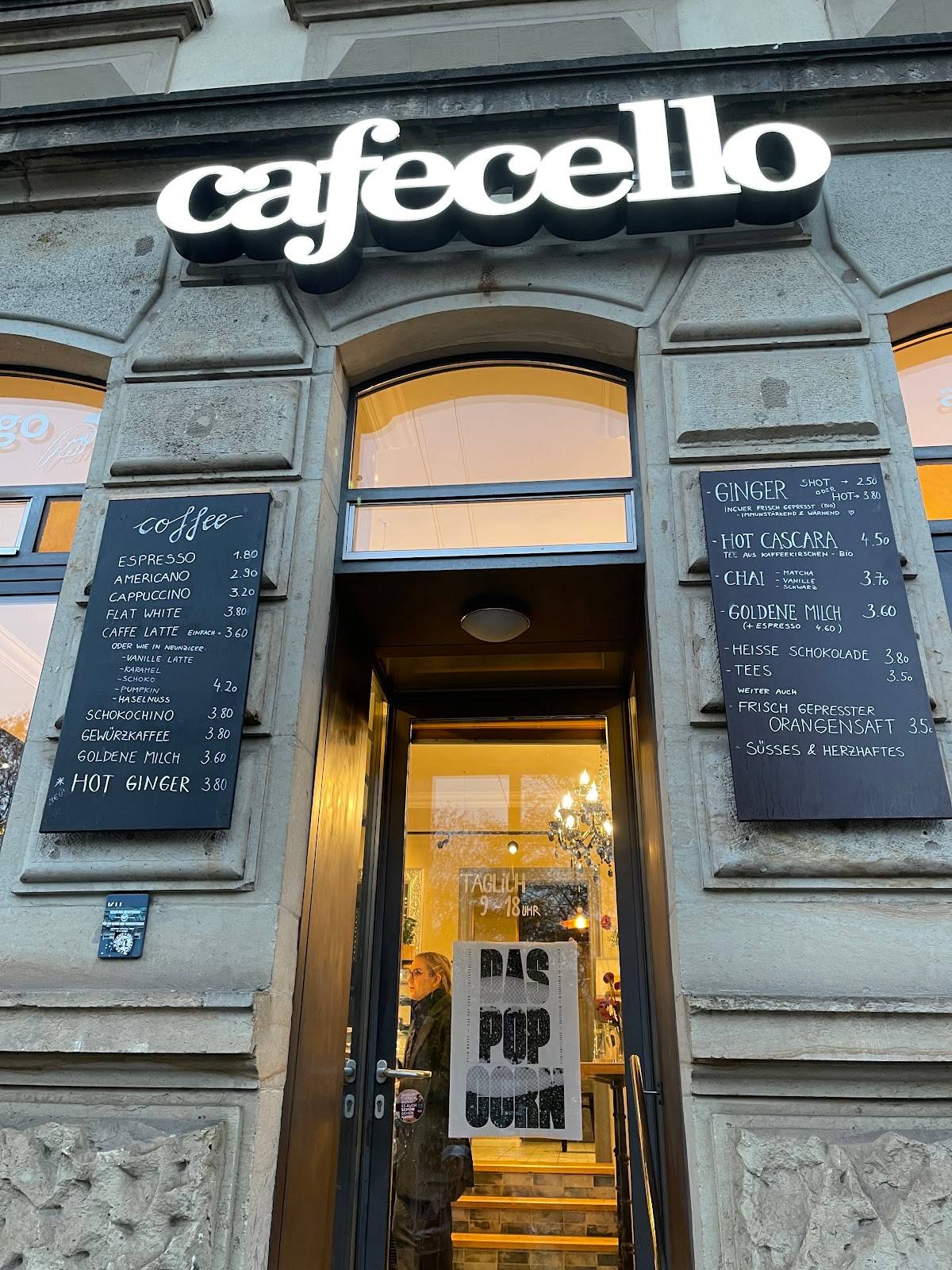 Speisekarte von Cafe Cello, Dresden
