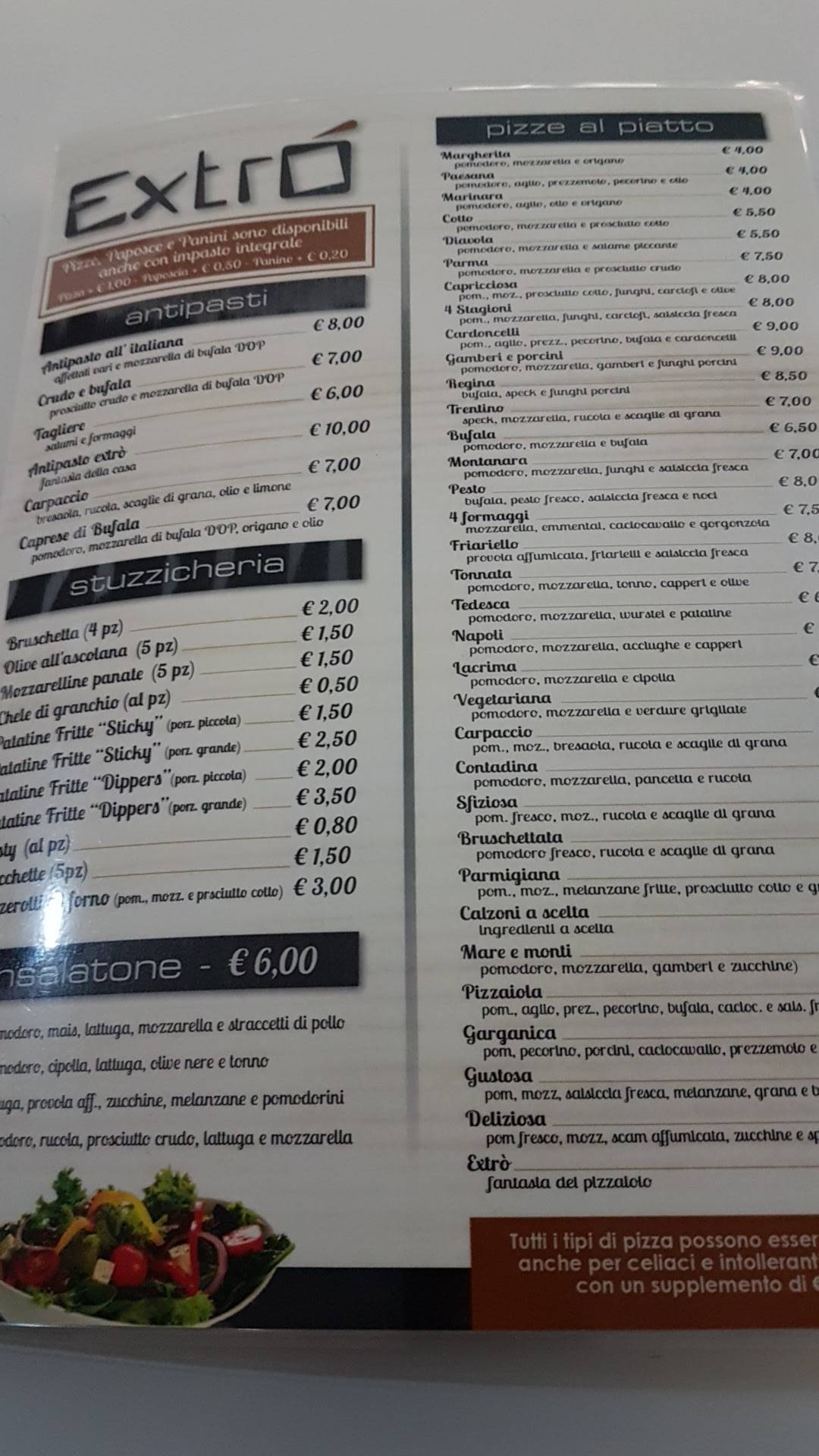 Menu di Extrò Cafè 
