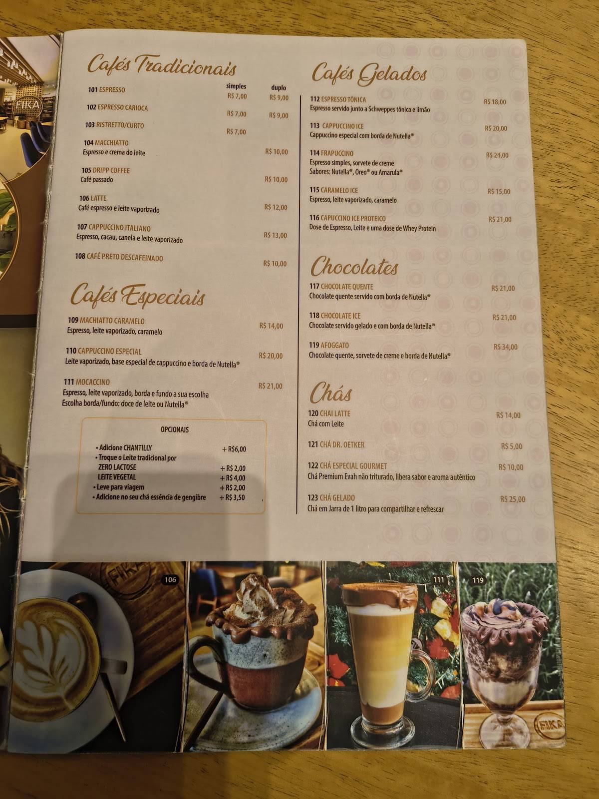 Fika Café cardápio