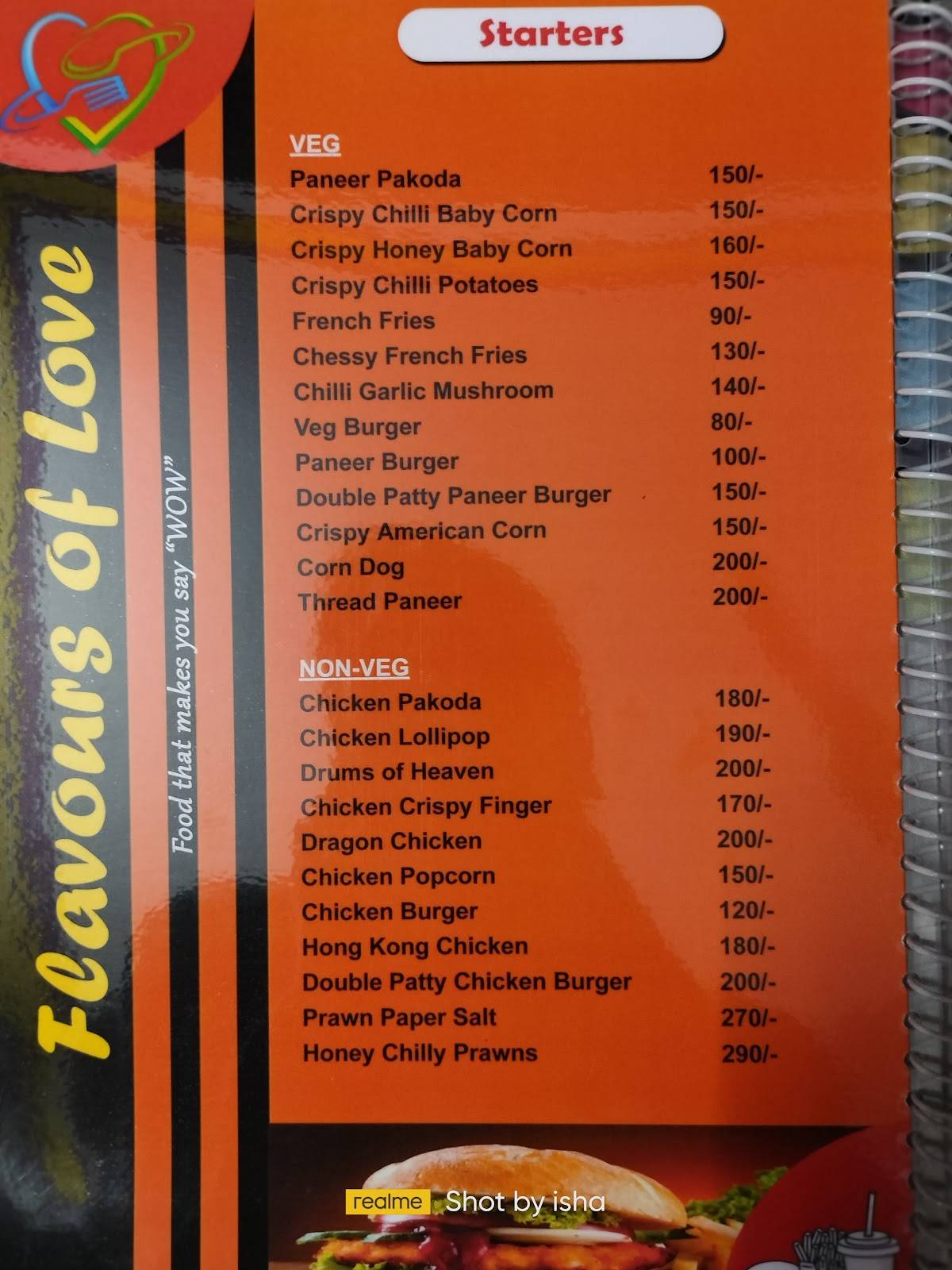 "FLAVOURS OF LOVE" ( A FAMILY RESTAURANT ) menu