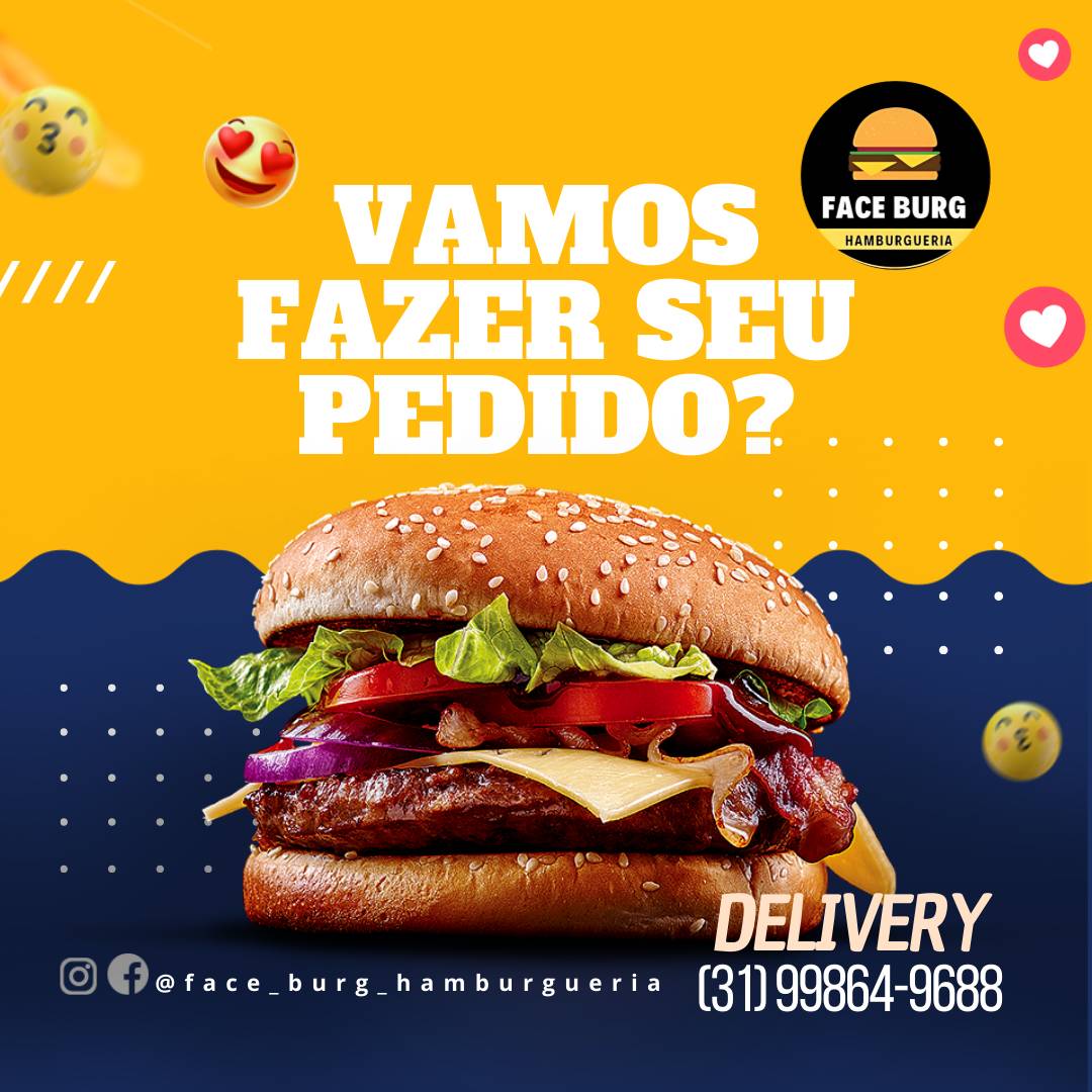 Face Burg Hamburgueria Pedro Leopoldo cardápio