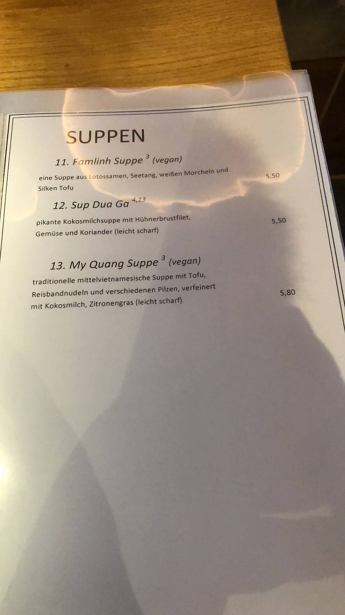 Menu at Fam Linh Vegan & Vietnamese Cuisine restaurant, Heidenheim