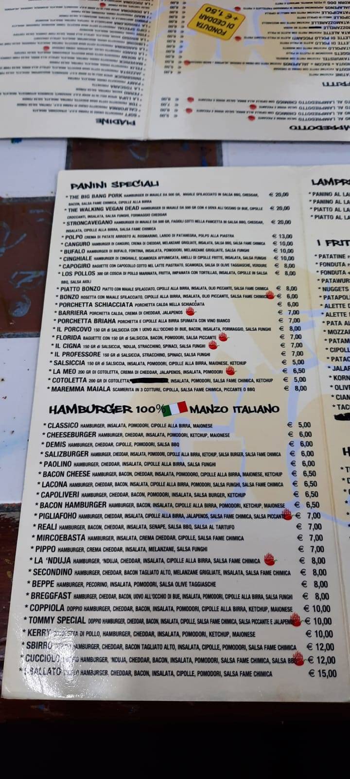 Menu di Fame chimica 