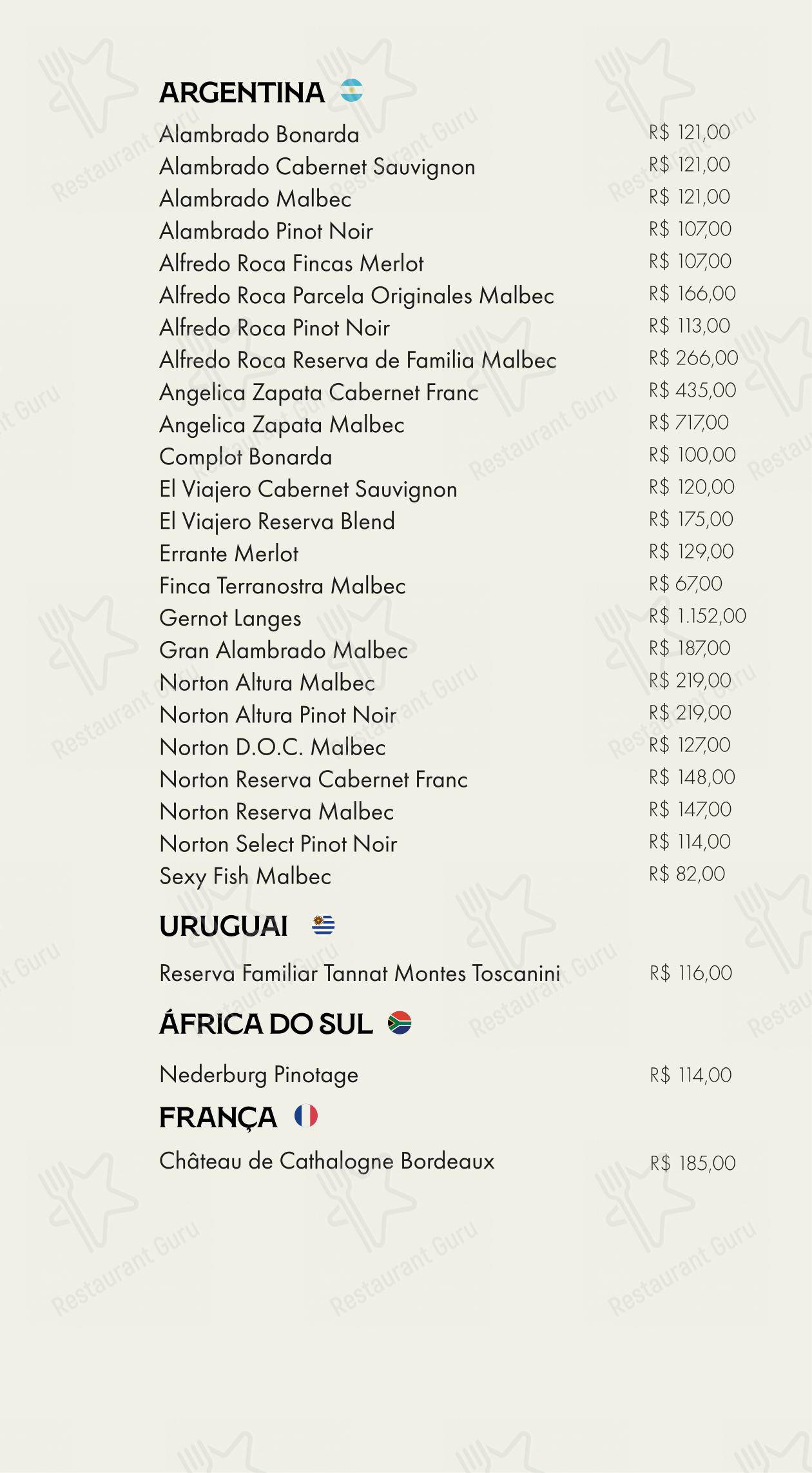 Família Madalosso menu - Коктейльная карта