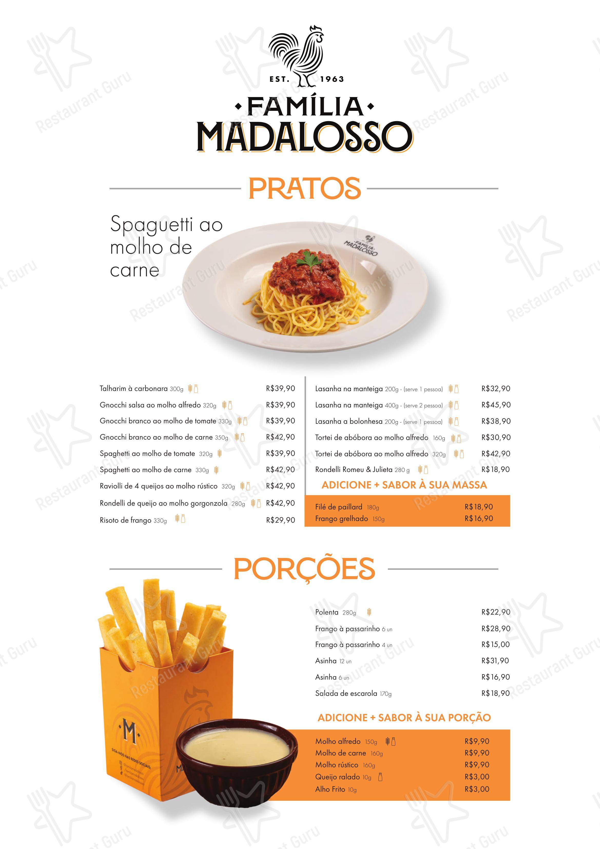 Família Madalosso - Menu