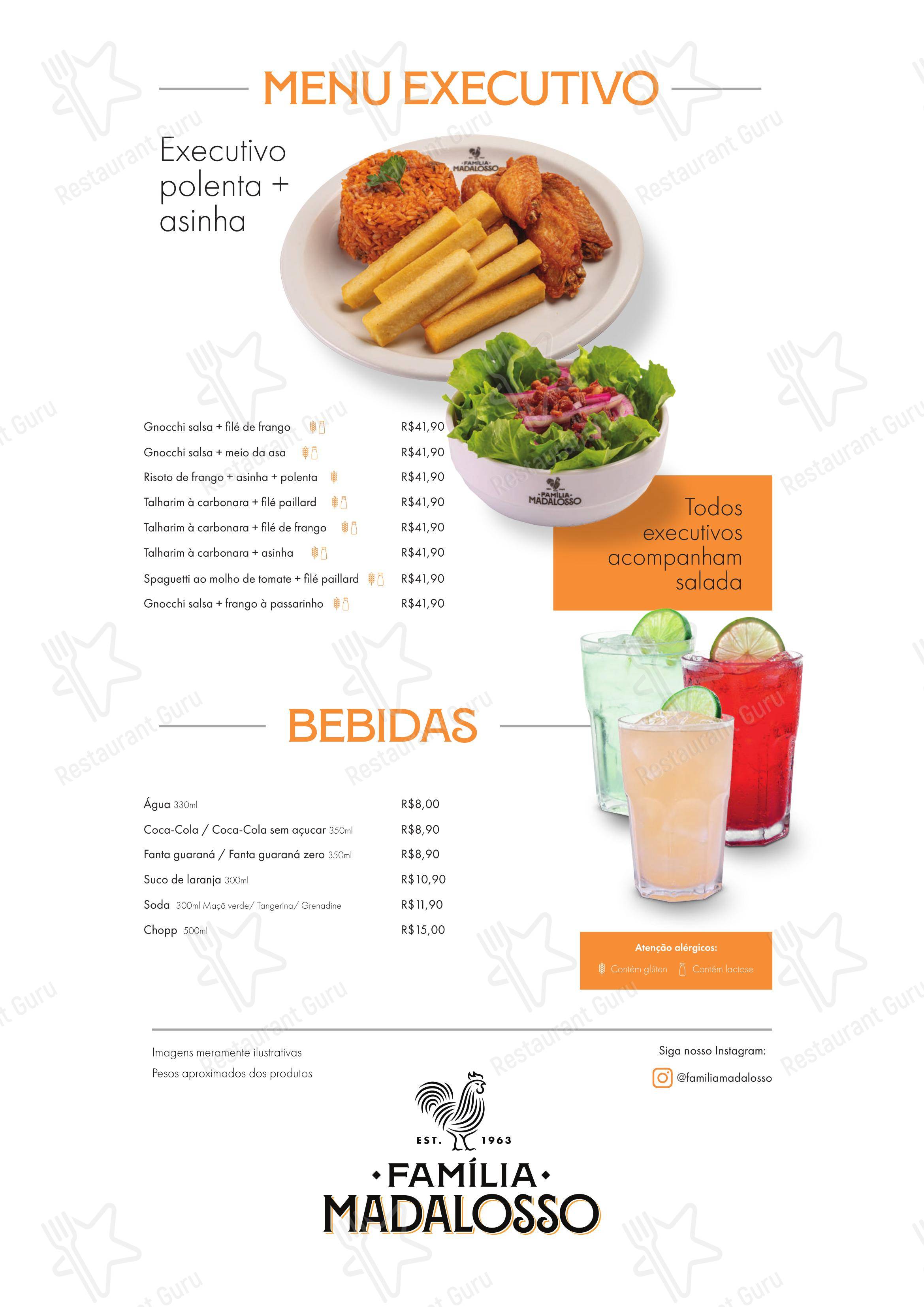 Família Madalosso em Curitiba - Menu