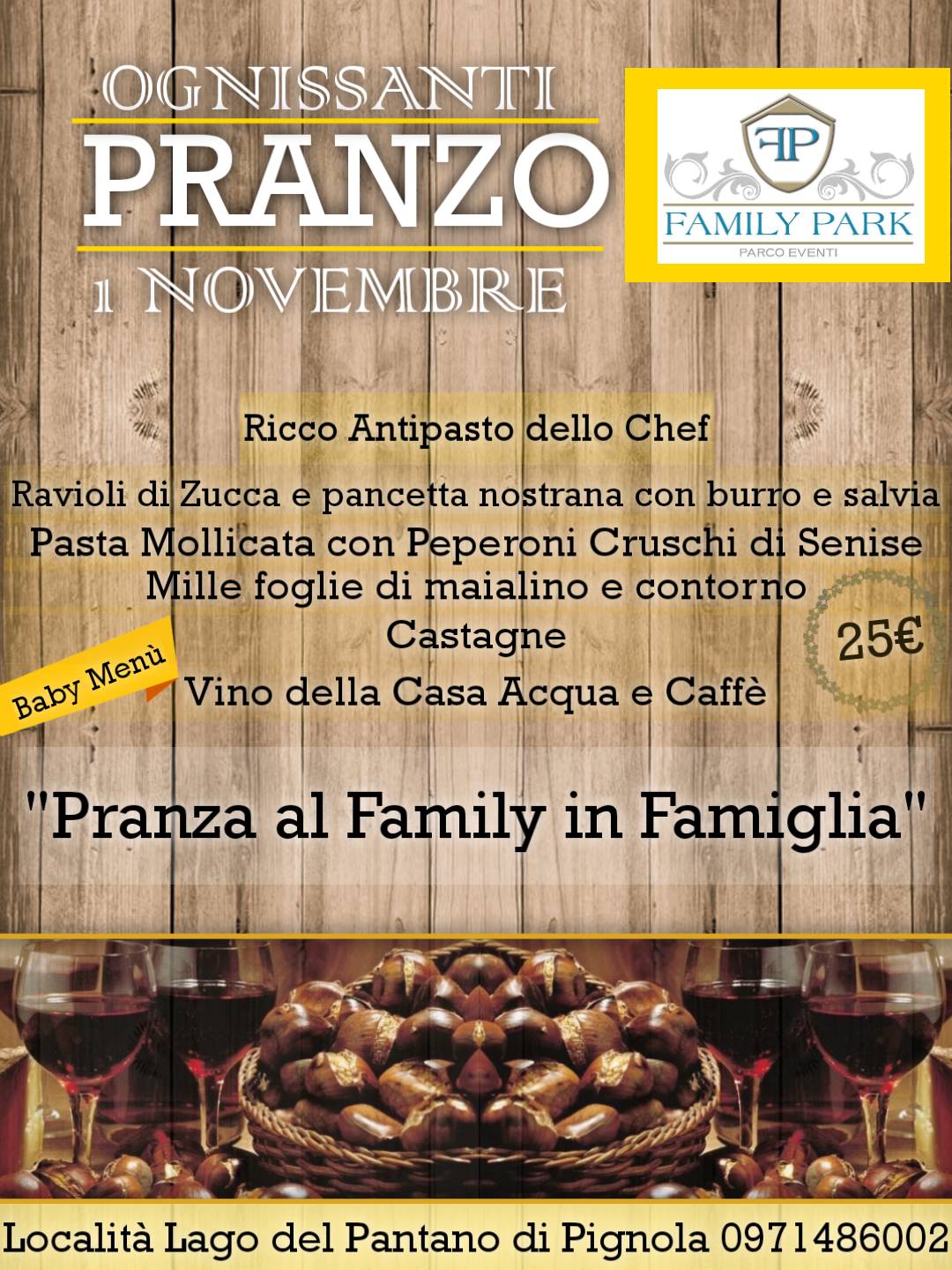 Menu di Family Park Parco Eventi - Sala meeting a Potenza 