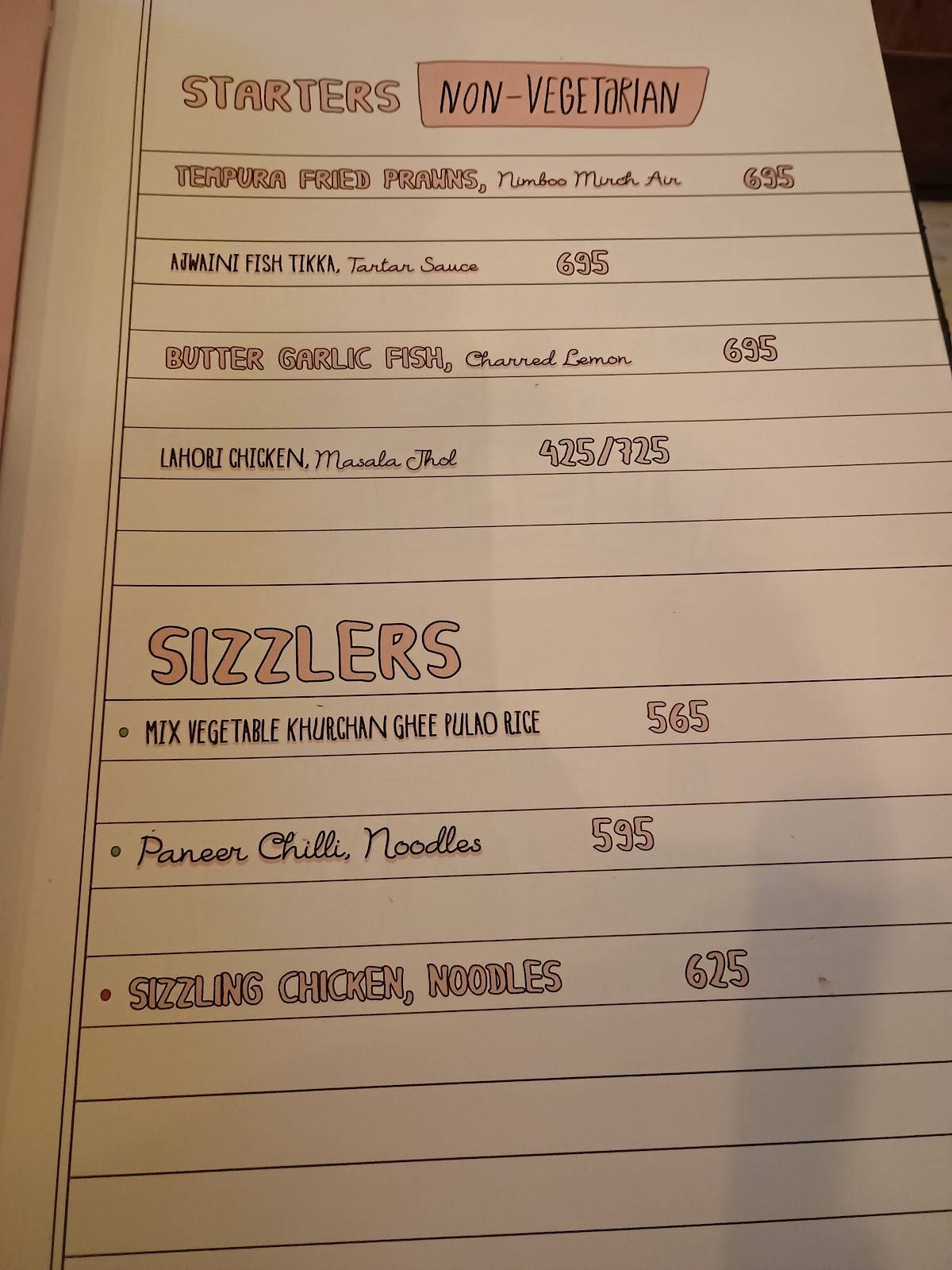 Farzi Cafe Kanpur menu